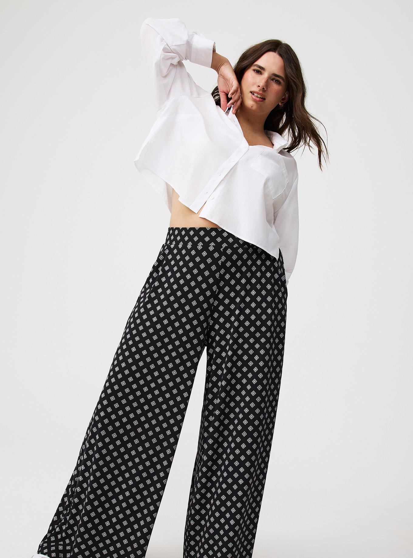 Wide-Leg High-Rise Pull-On Pant