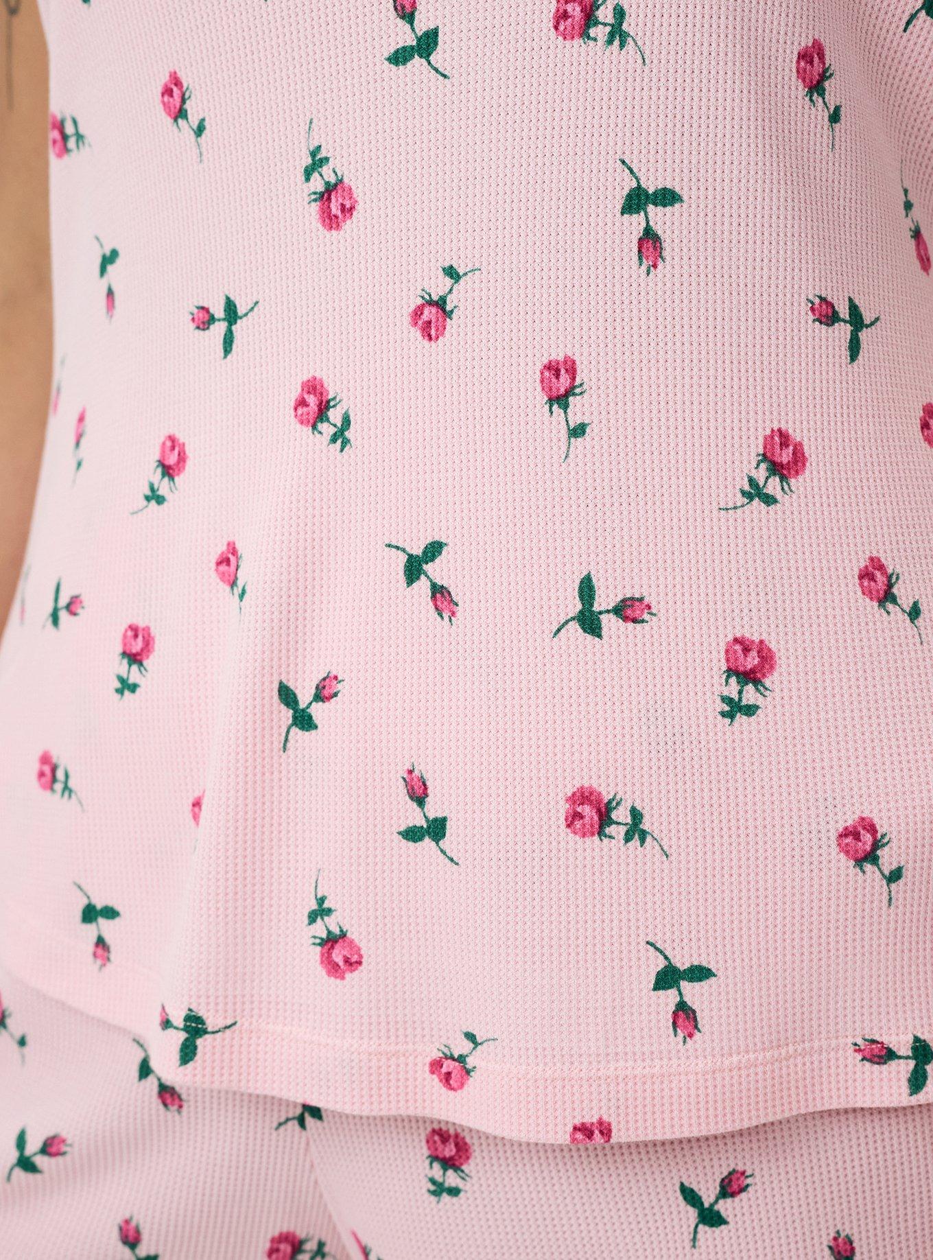 Waffle Sleep Tank, KENT ROSE FLORAL TICKLED PINK, alternate