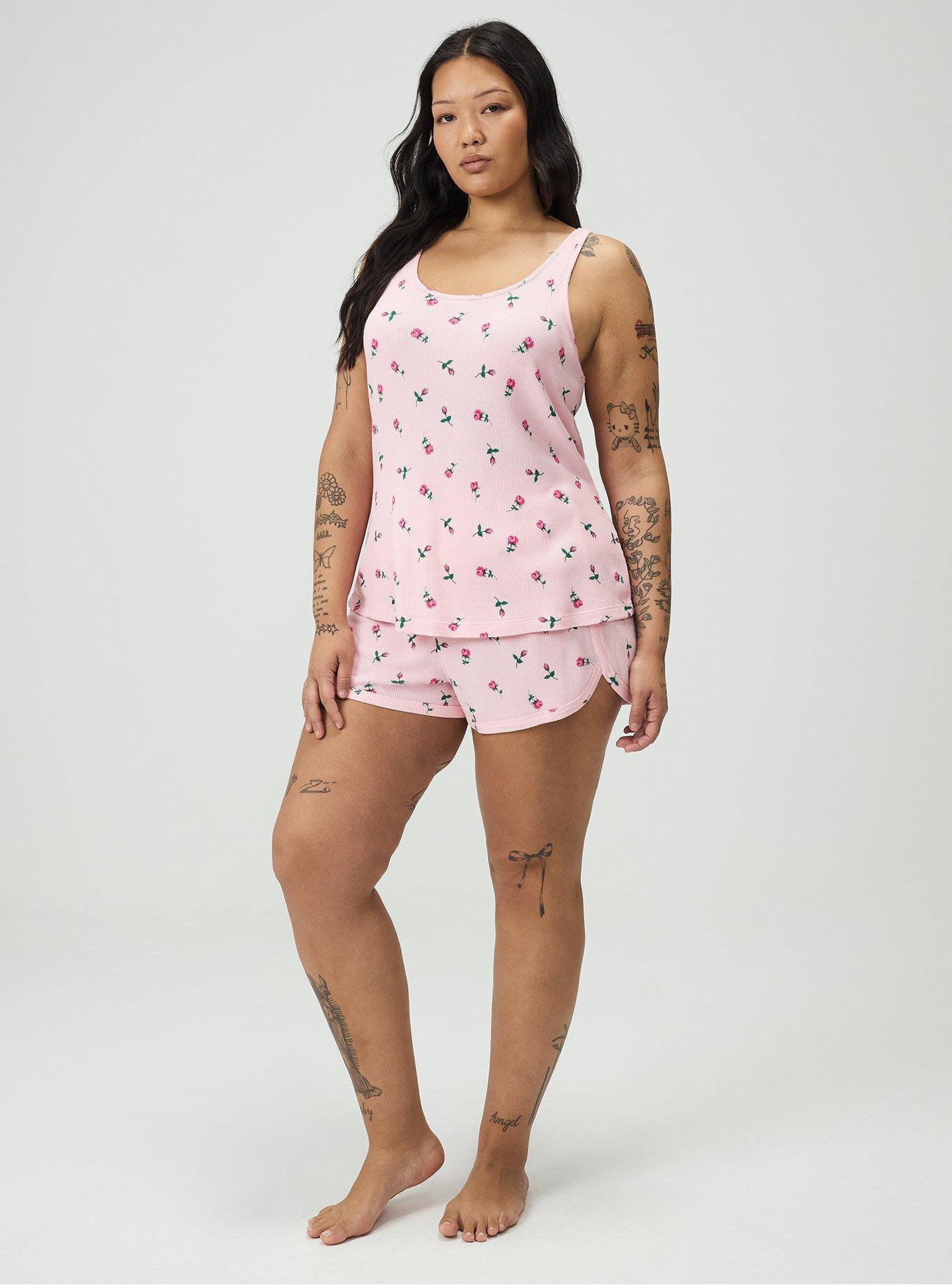 Waffle Sleep Tank, KENT ROSE FLORAL TICKLED PINK, alternate