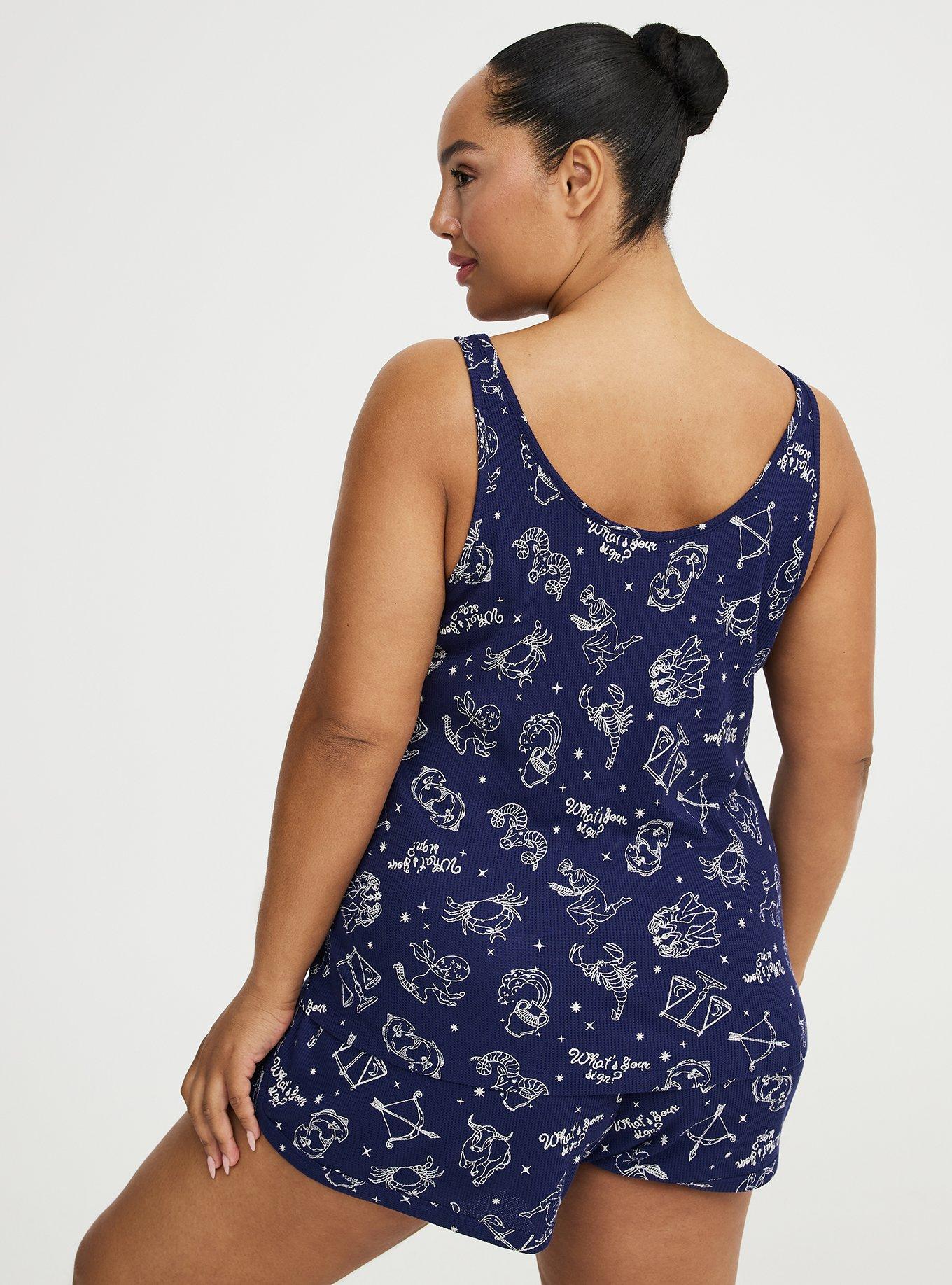 Waffle Sleep Tank, YOUR SIGN SMALL NAVY, alternate