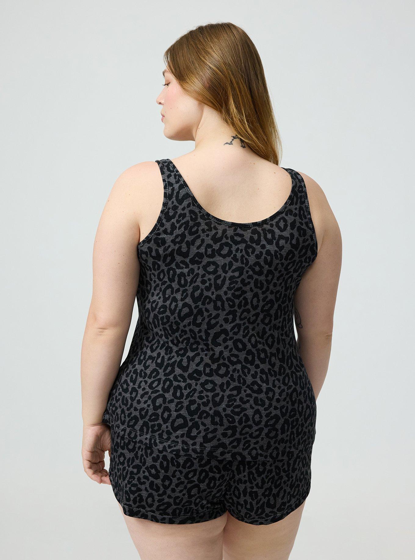 Waffle Sleep Tank, LILS LEOPARD GRAY, alternate
