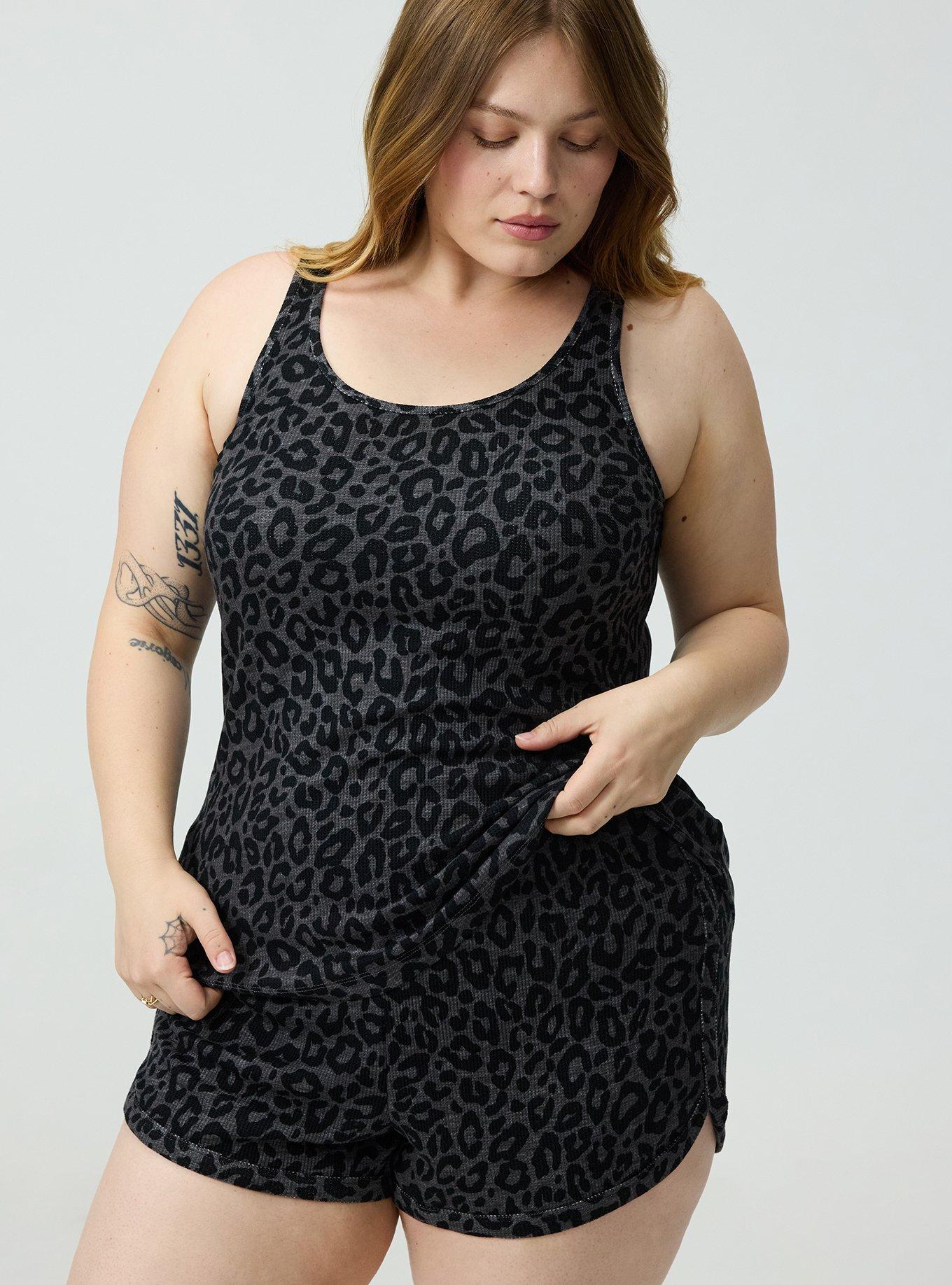 Waffle Sleep Tank, LILS LEOPARD GRAY, alternate
