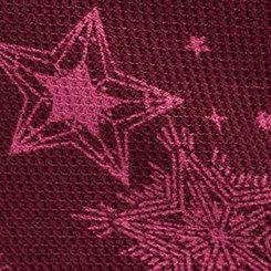 Plus Size Waffle Sleep Pant, BURST STARS BURGUNDY, swatch