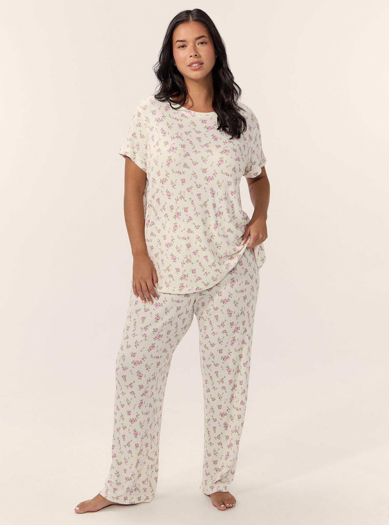 Waffle Sleep Pant, LINK FLORAL WHISPER WHITE, hi-res