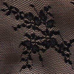 Plus Size Sheer Lace Long Sleeve Crew Top, DEEP BLACK, swatch