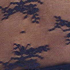 Sheer Lace Long Sleeve Crew Top, PEACOAT, swatch