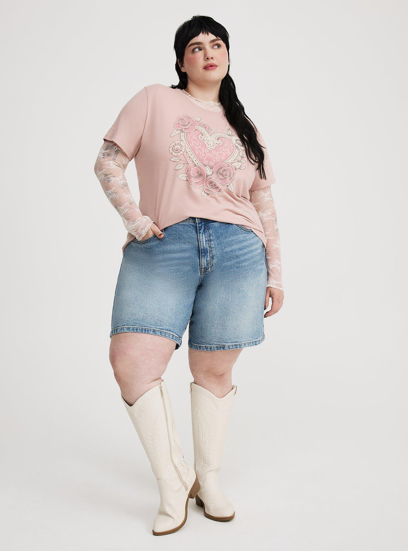 Sheer Lace Long Sleeve Crew Top, BRIGHT WHITE, alternate