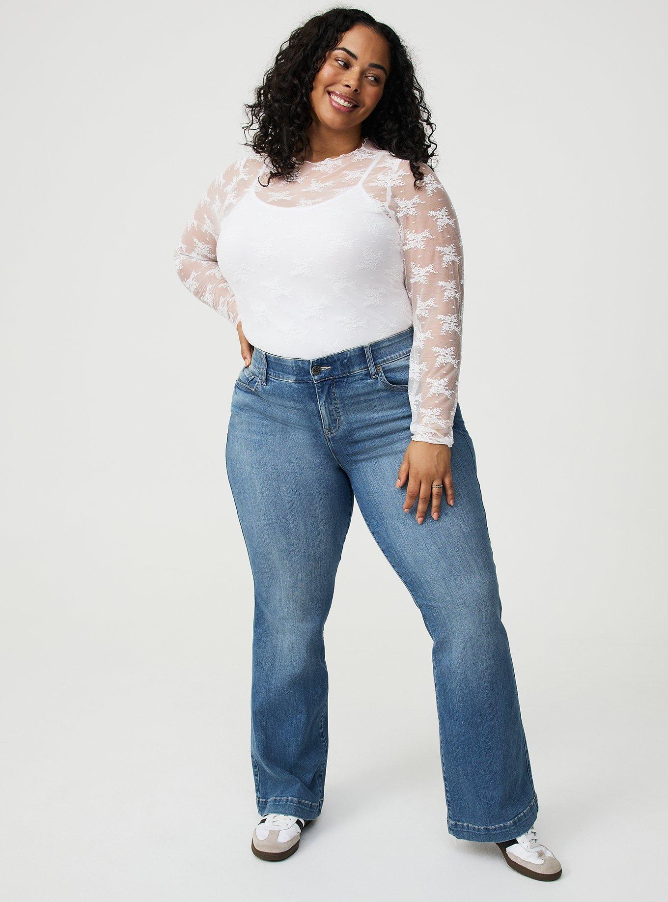 Sheer Lace Crew Long Sleeve Top
