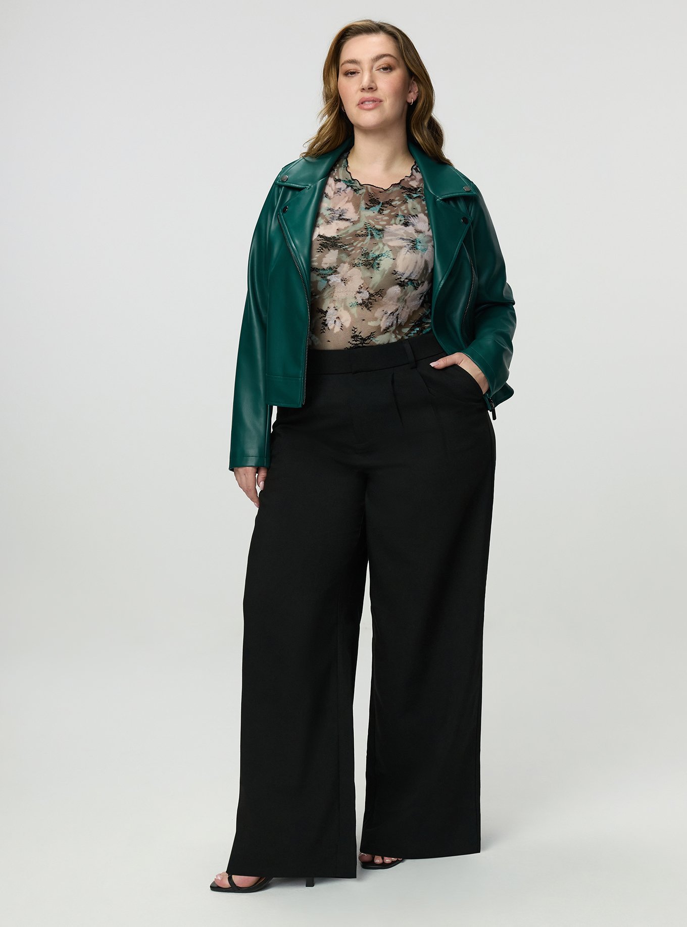 Sheer Lace Crew Long Sleeve Top, MY FLORAL NIGHT, alternate