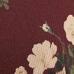 Plus Size Cotton Crew Long Sleeve Tee, HEATHER FLORAL DEEP MAHOGANY, swatch