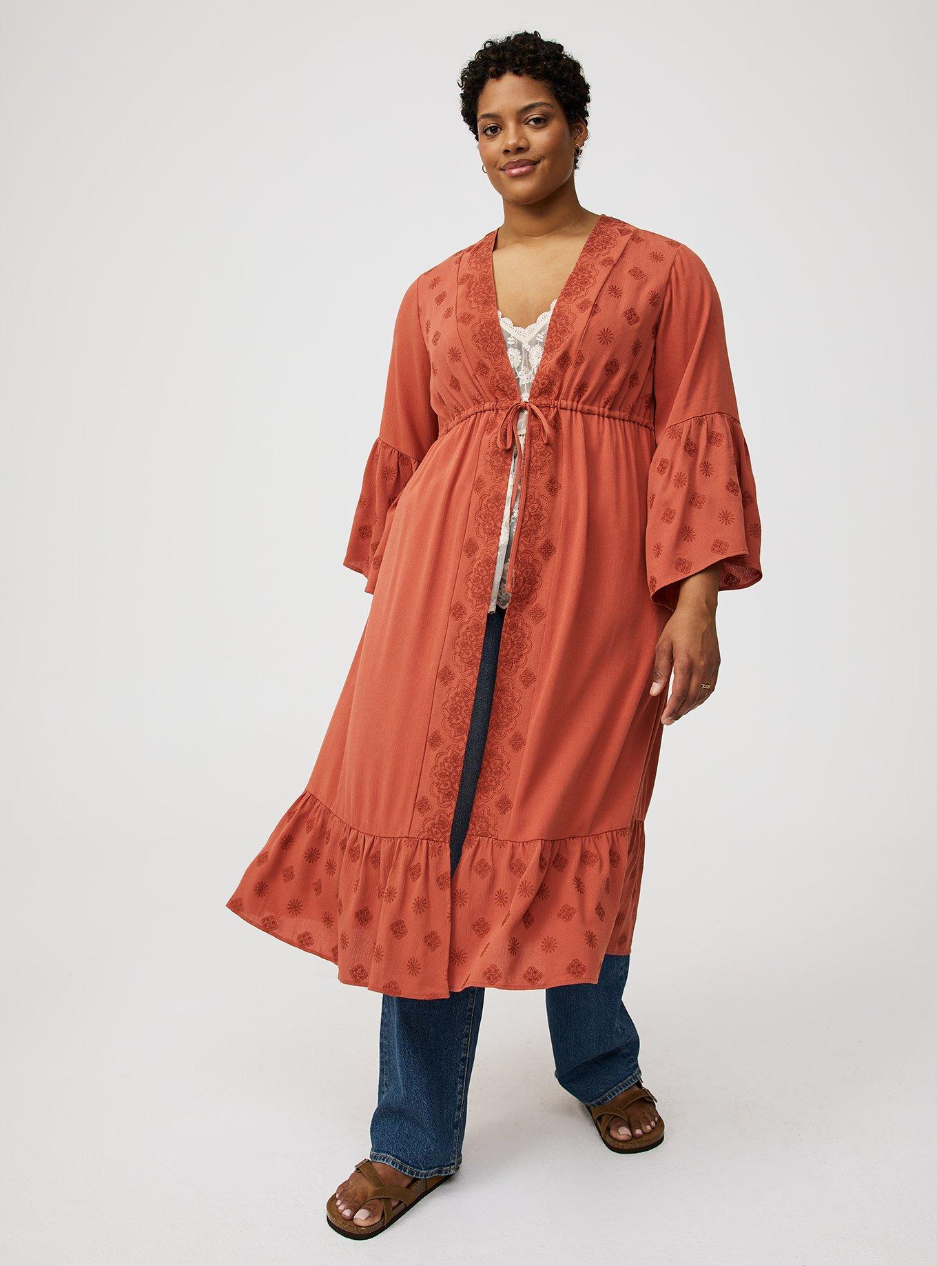 kimono embroidered dress RARE Antique Couched Silk Floral Embroidered Kimono - OSFM main image 0