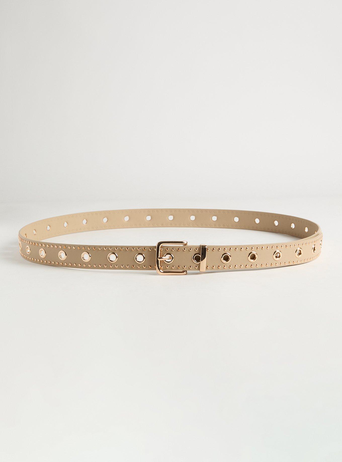 Studded Grommet Denim Belt
