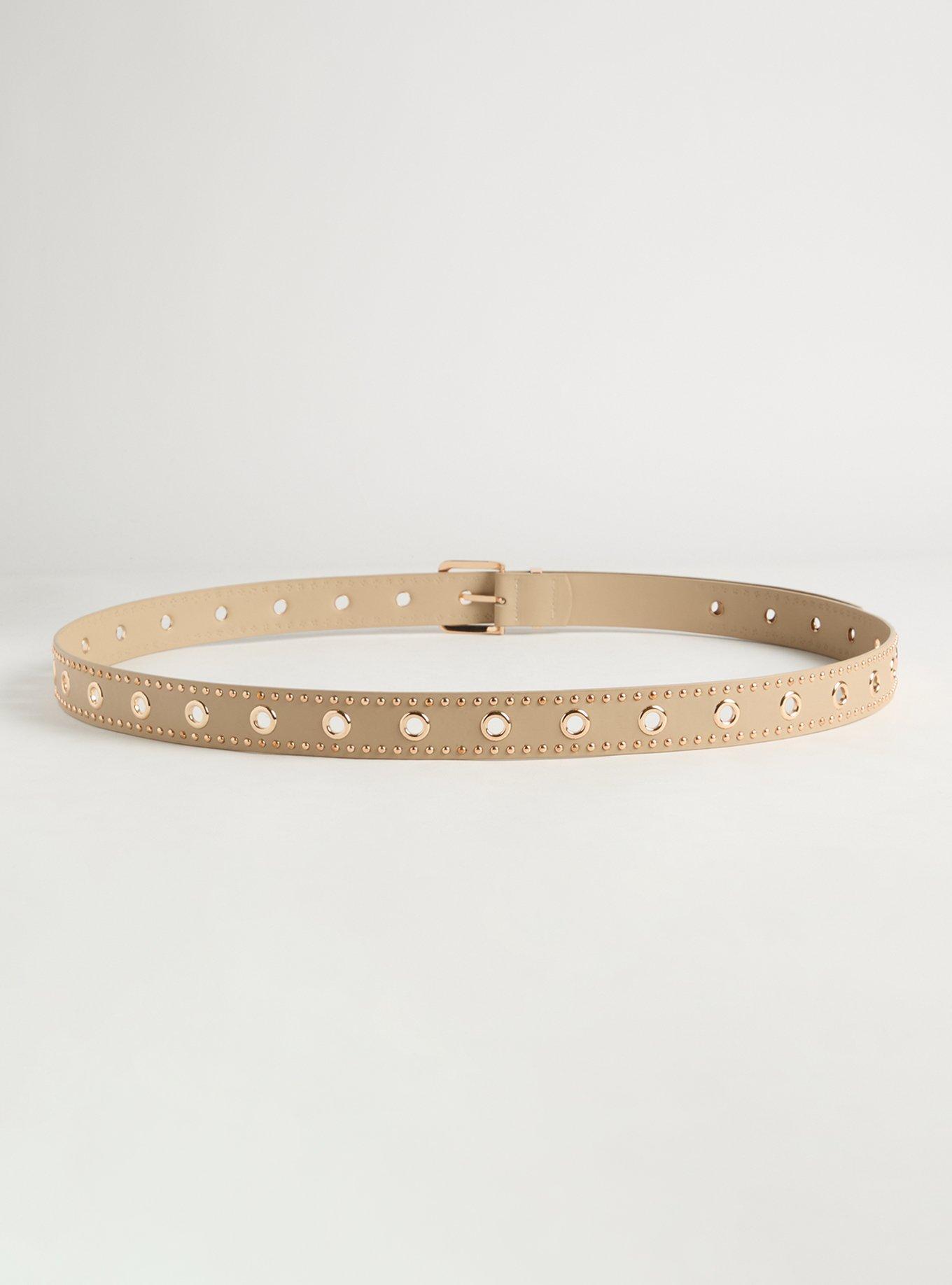 Studded Grommet Denim Belt