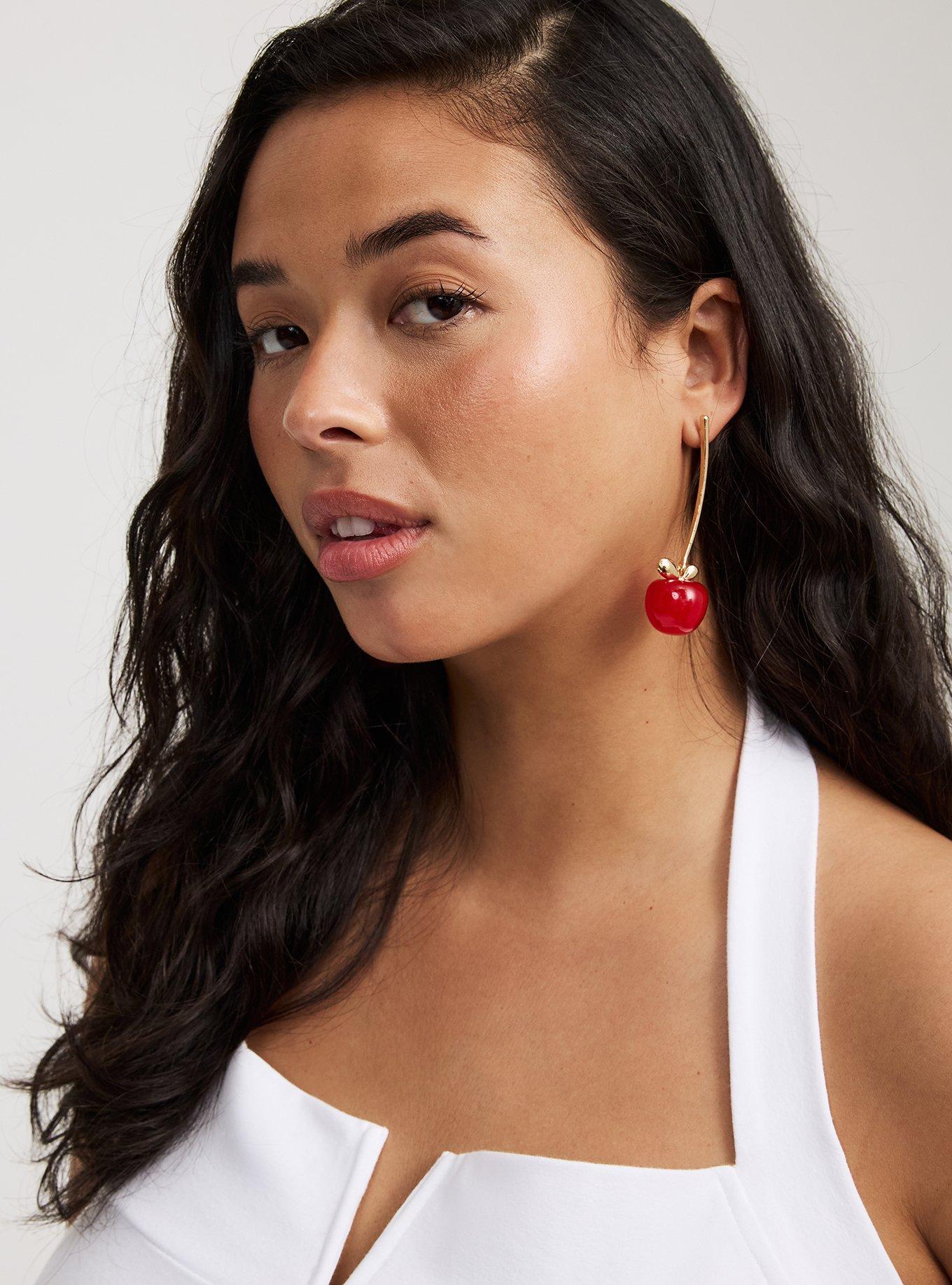 Cherry Linear Statement Earring