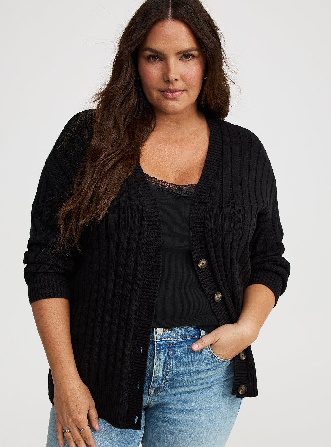 Plus Size - Rib Button-Front Cardigan - Torrid