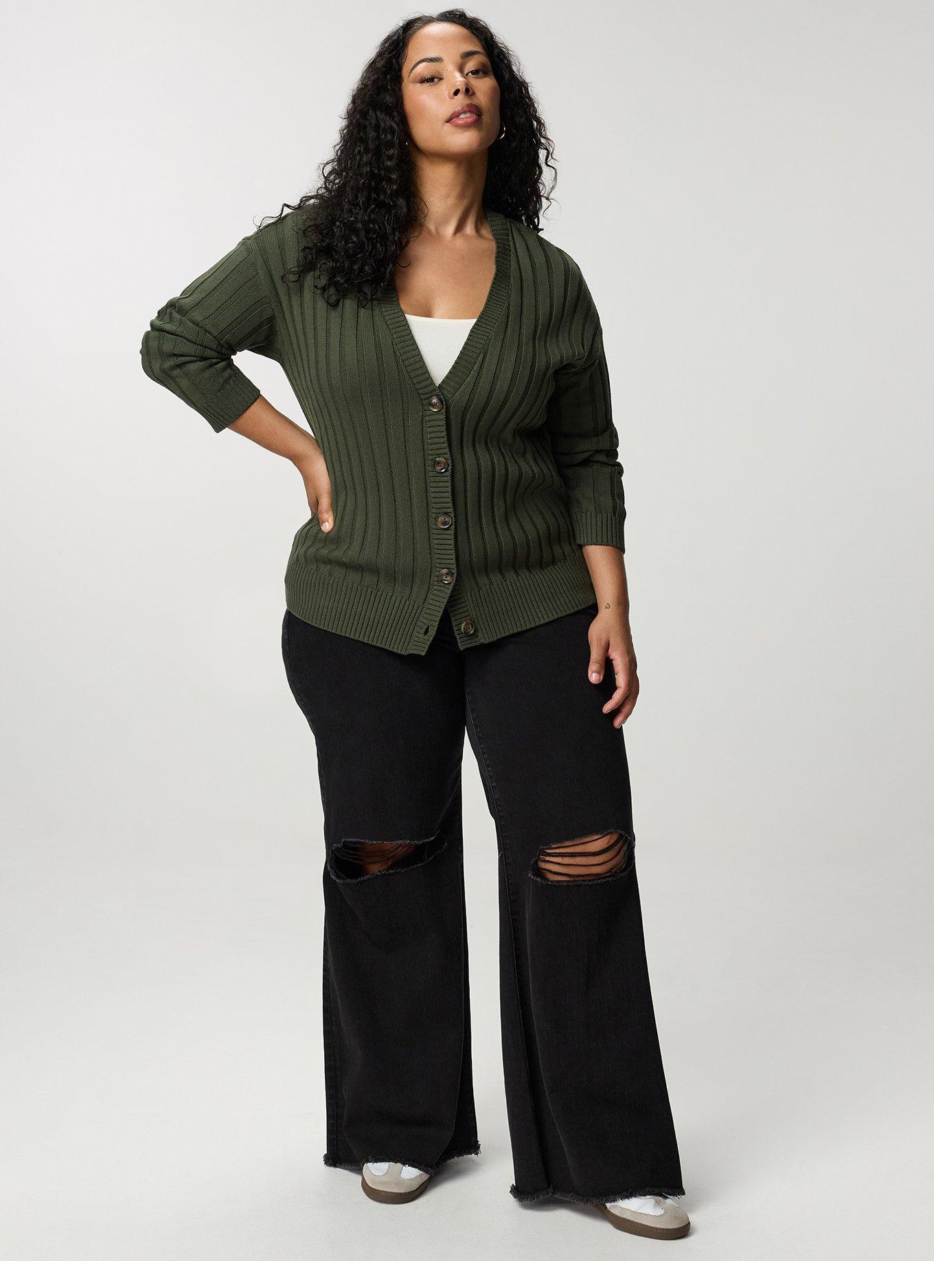 Ribbed Cardigan, DEEP DEPTHS, alternate
