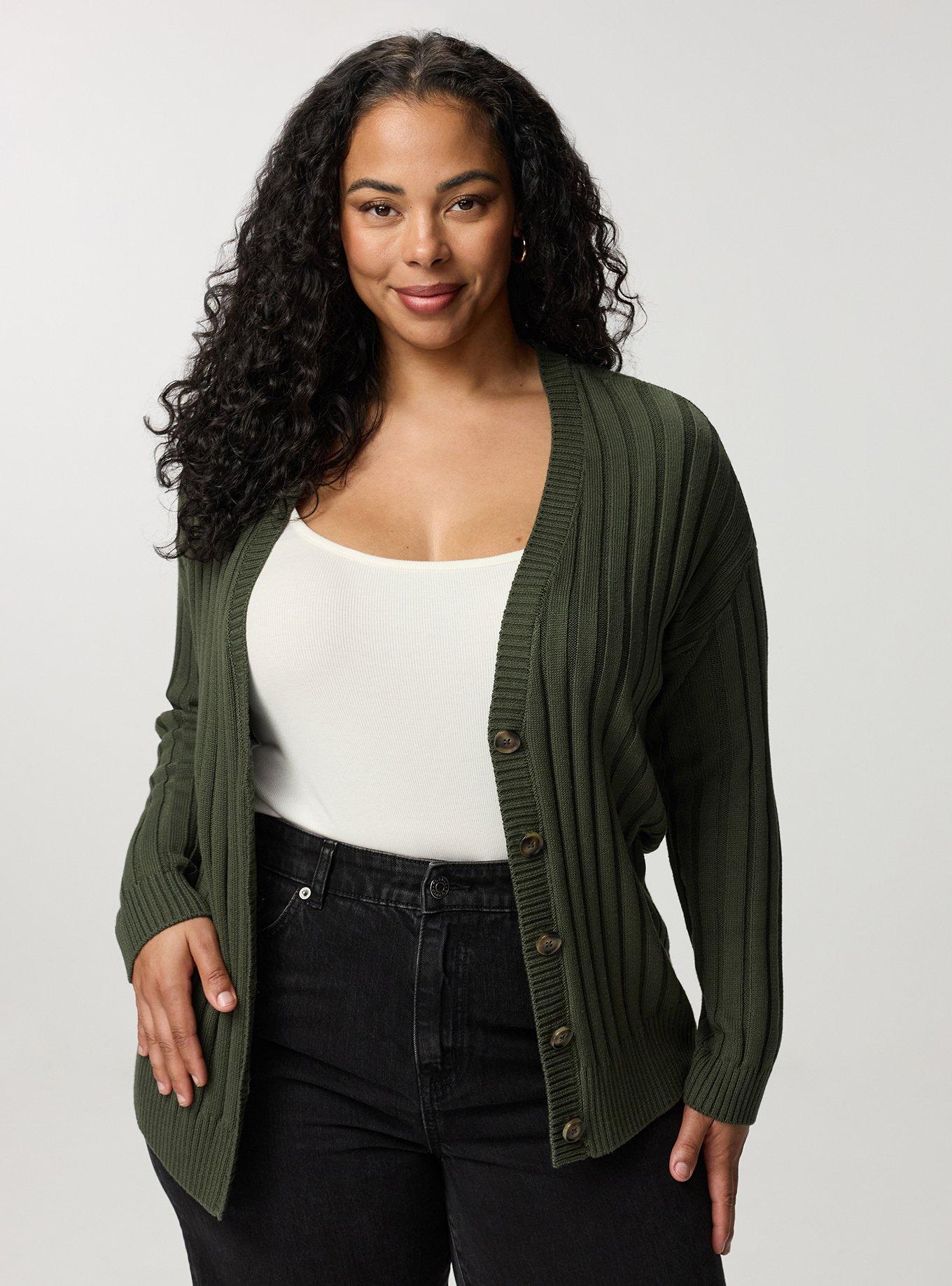 Ribbed Cardigan, DEEP DEPTHS, hi-res