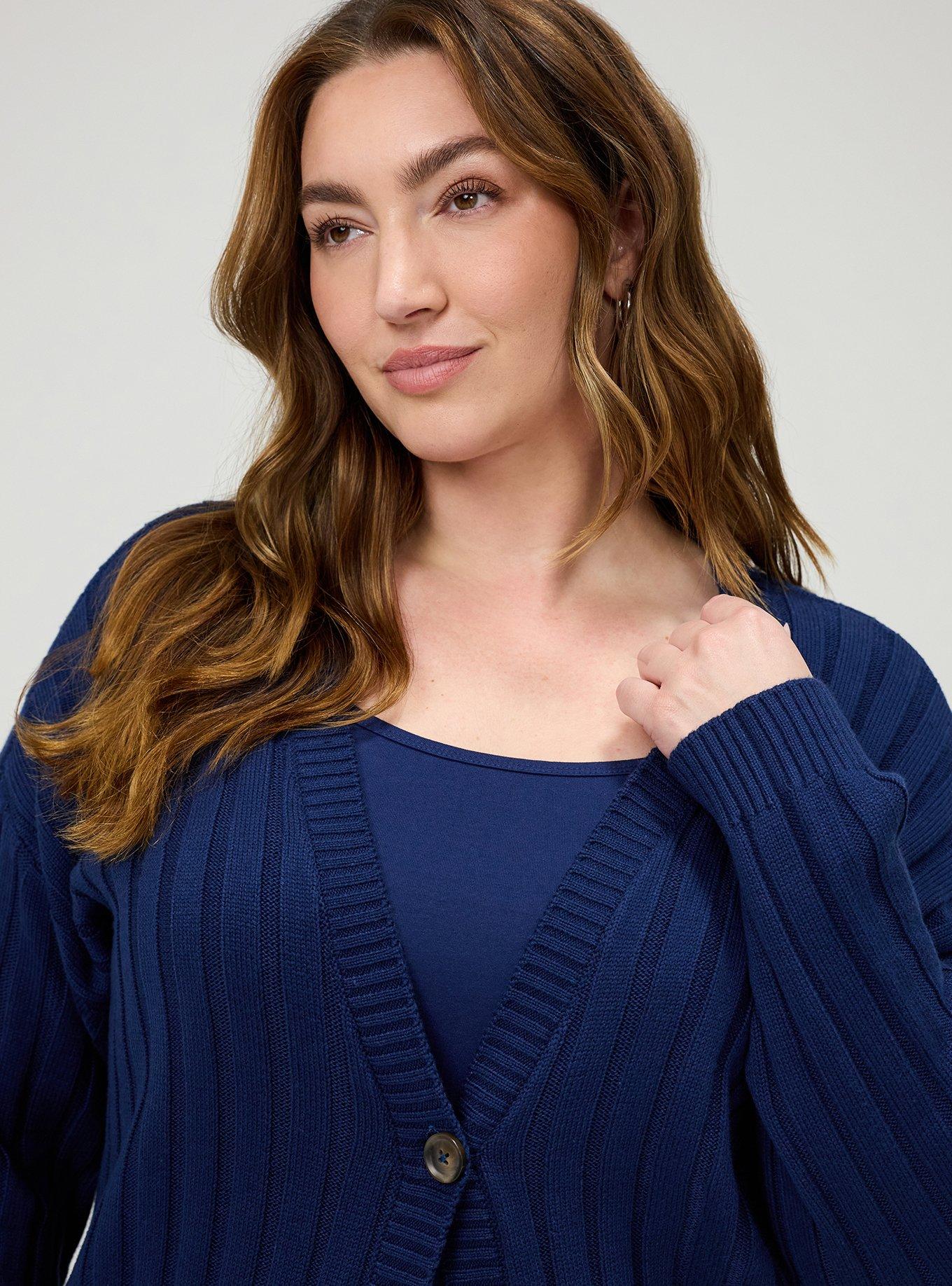 Ribbed Cardigan, MEDIEVAL BLUE, alternate