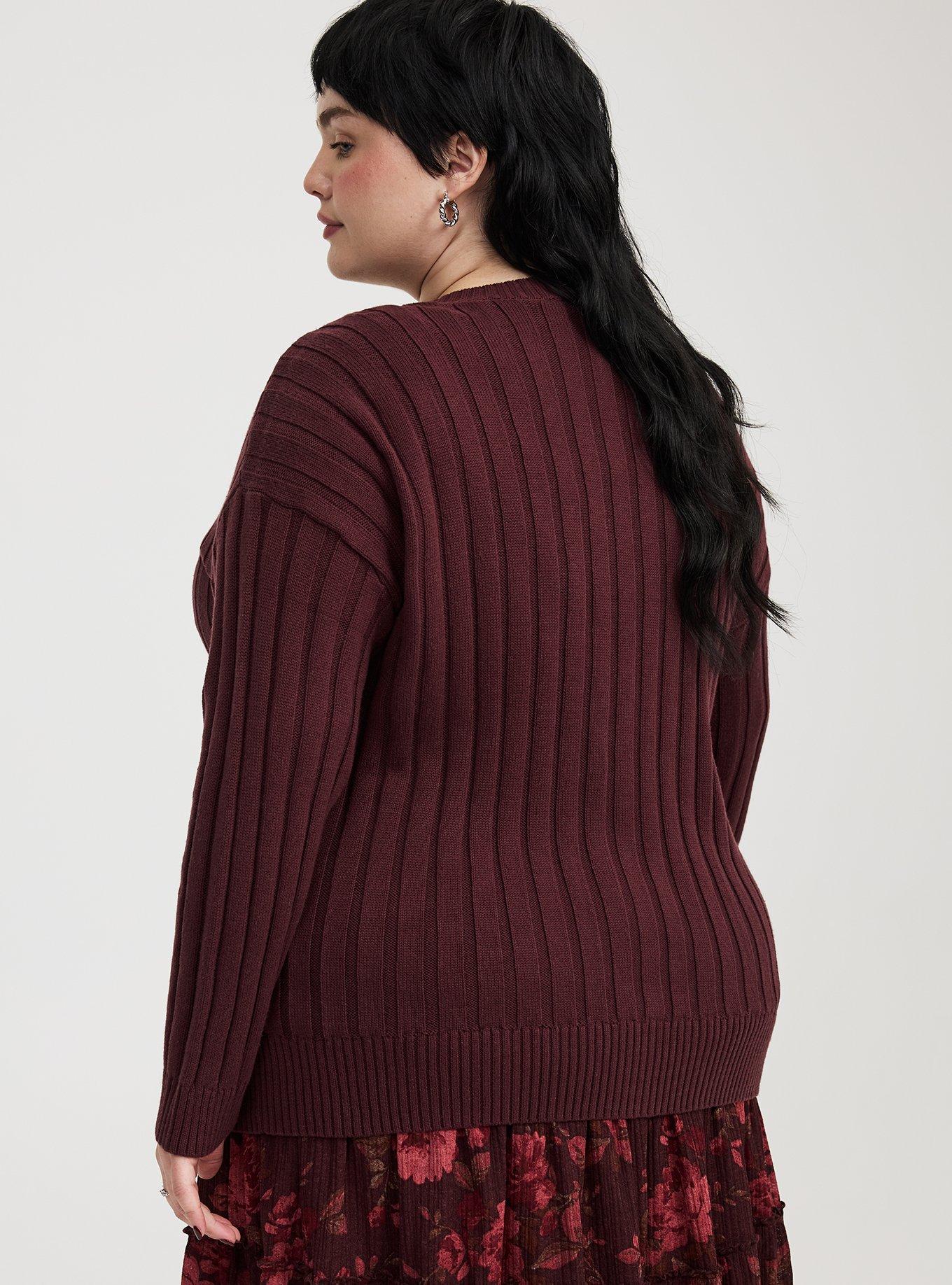 Rib Button-Front Cardigan