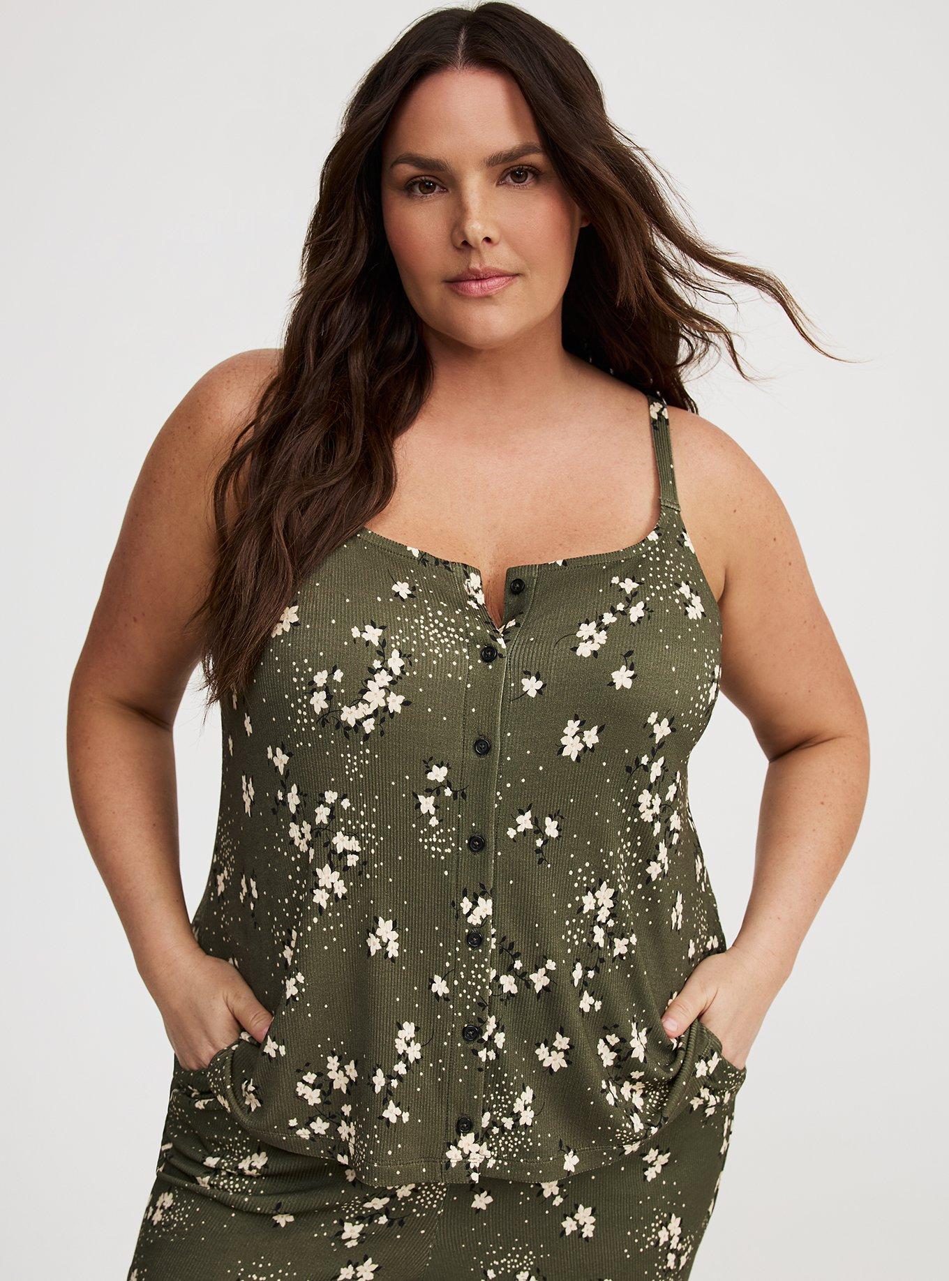 Super Soft Rib Button-Up Sleep Tank