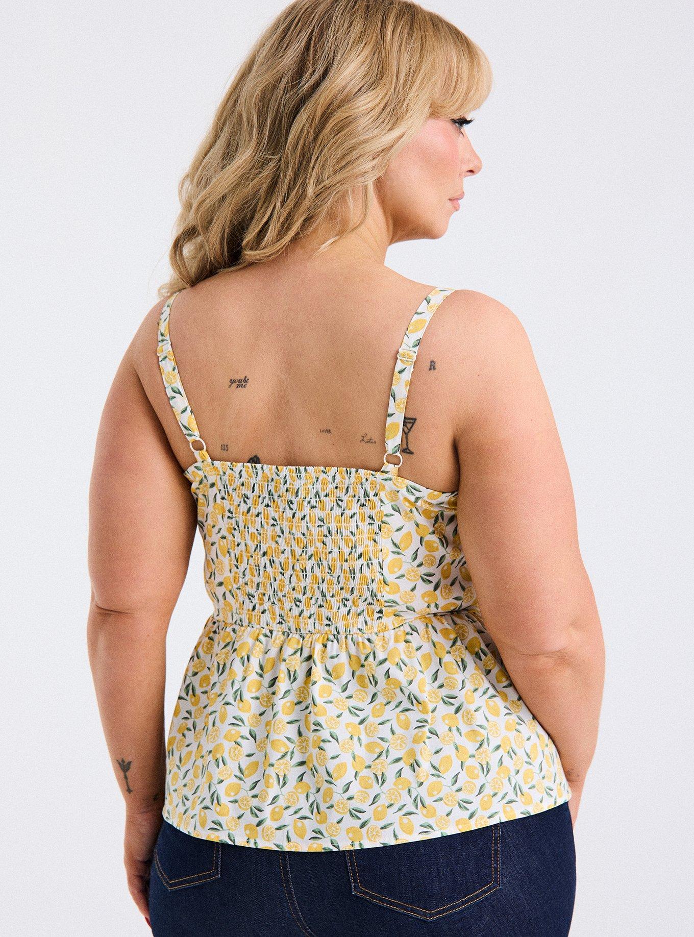 Retro Chic Sweetheart Peplum Top, LOLA LEMONS WHITE, alternate