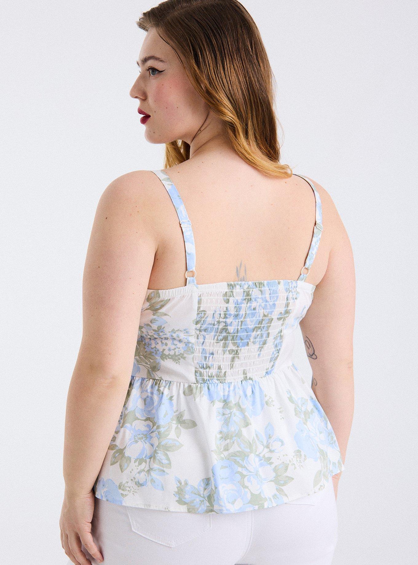 Retro Chic Sweetheart Peplum Top, DAKOTA ROSES FLORAL WHITE, alternate