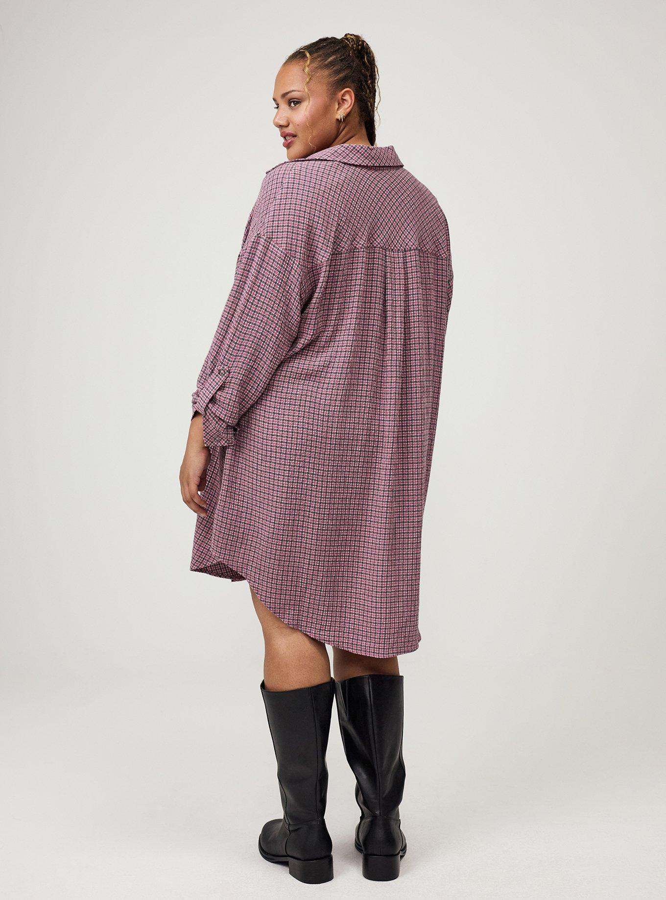 Oversized Shirt Kimono, ROMA PLAID MAUVE, alternate