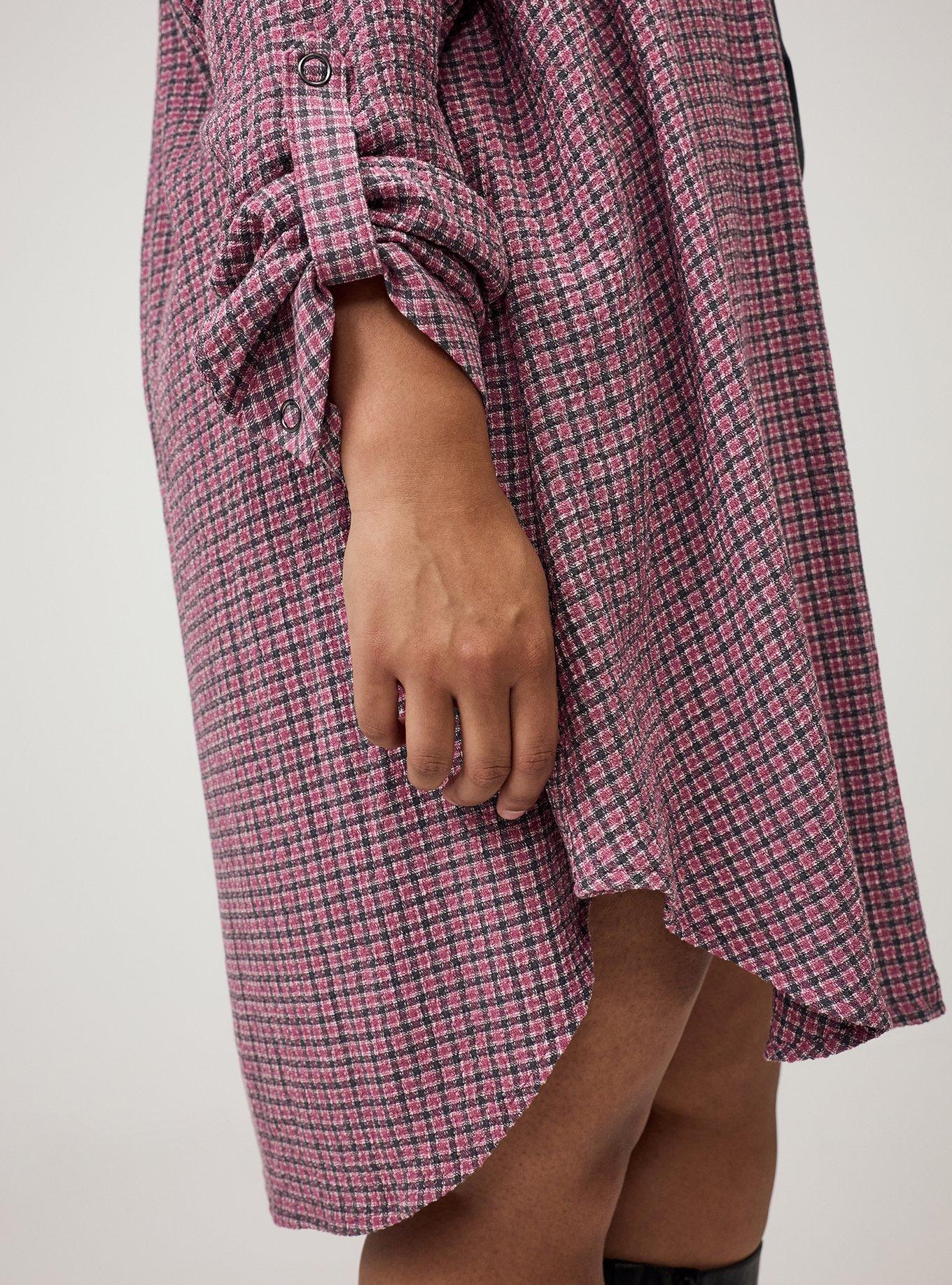 Oversized Shirt Kimono, ROMA PLAID MAUVE, alternate