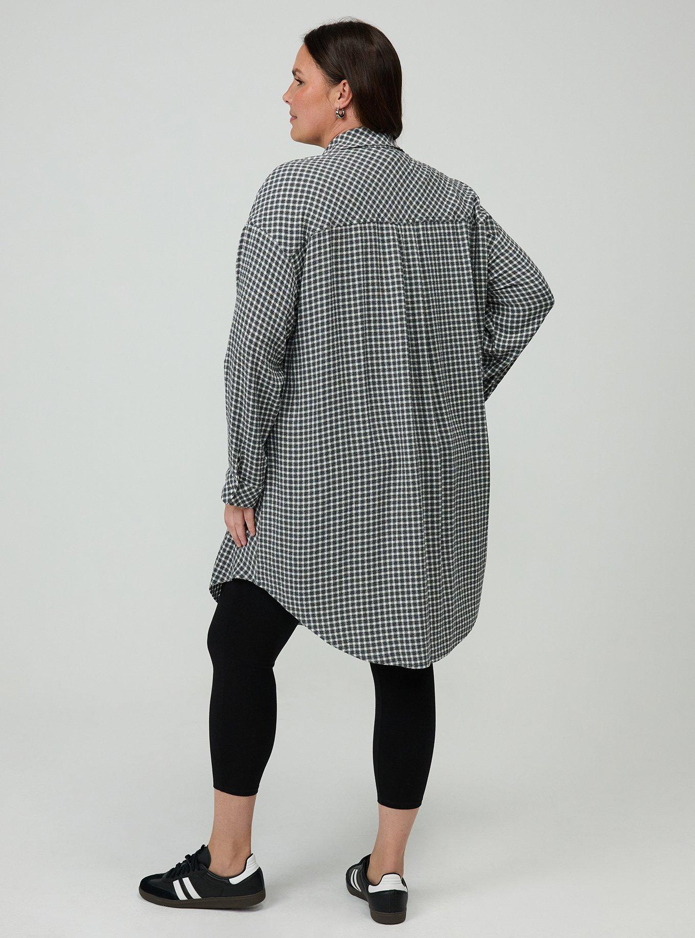 Oversized Shirt Kimono, ROMA PLAID GREY, alternate