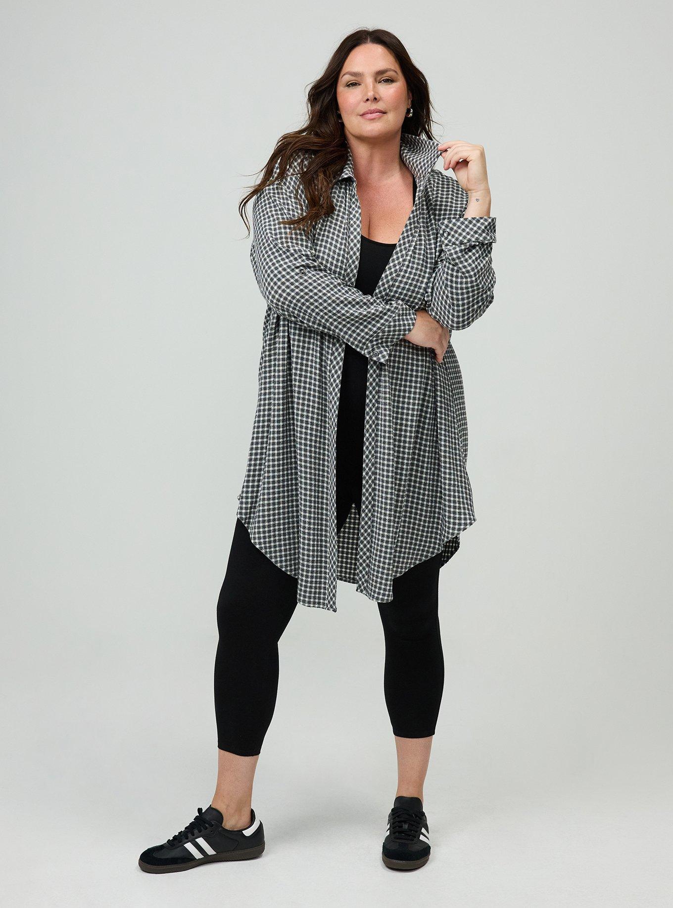 Oversized Shirt Kimono, ROMA PLAID GREY, alternate