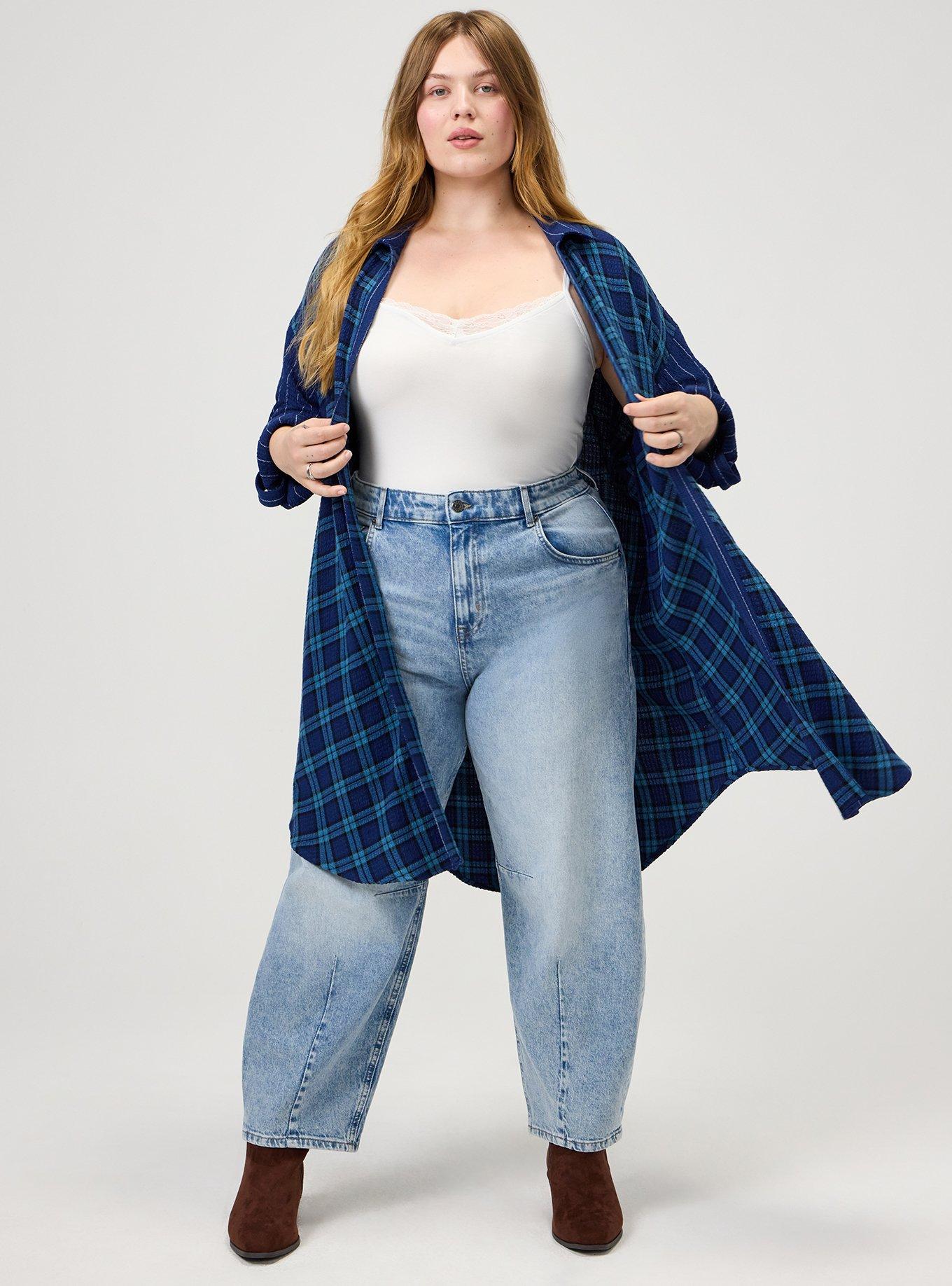 Oversized Shirt Kimono, SANDY PLAID NAVY, alternate