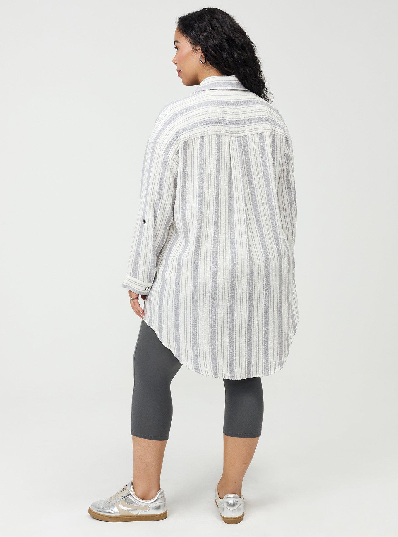 Oversized Shirt Kimono, IZZY STRIPE GRAY, alternate