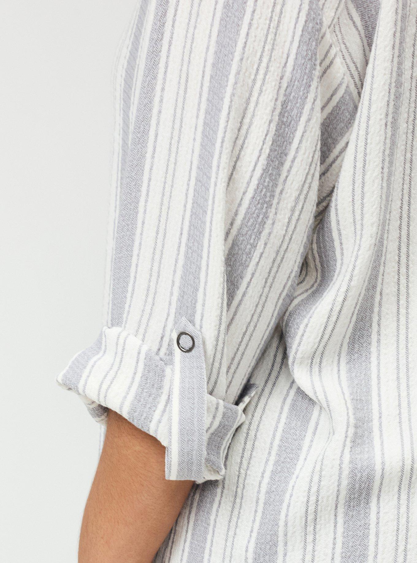 Oversized Shirt Kimono, IZZY STRIPE GRAY, alternate