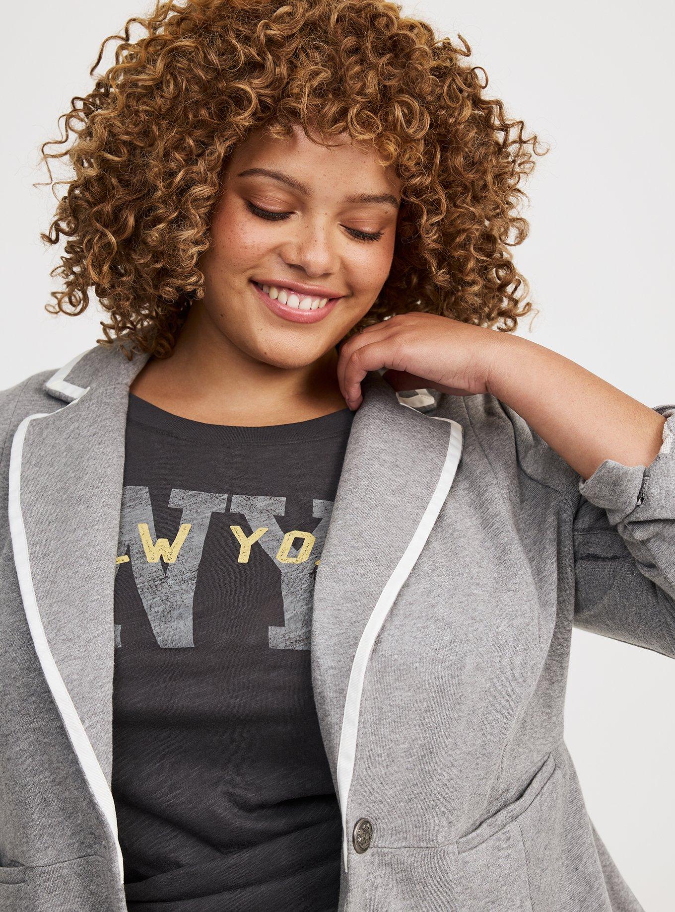 French Terry Peplum Blazer