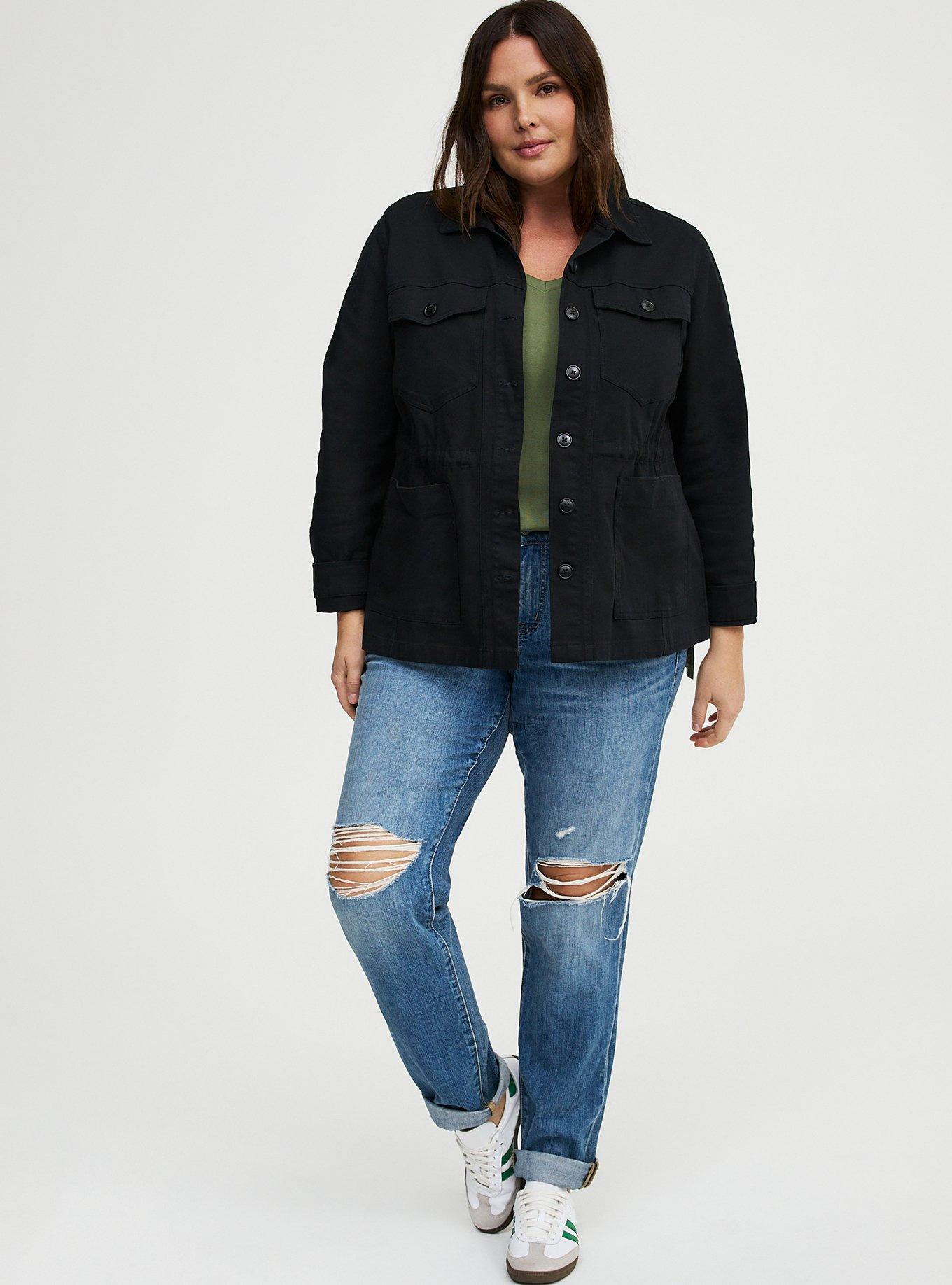 Twill Anorak Jacket, DEEP BLACK, alternate