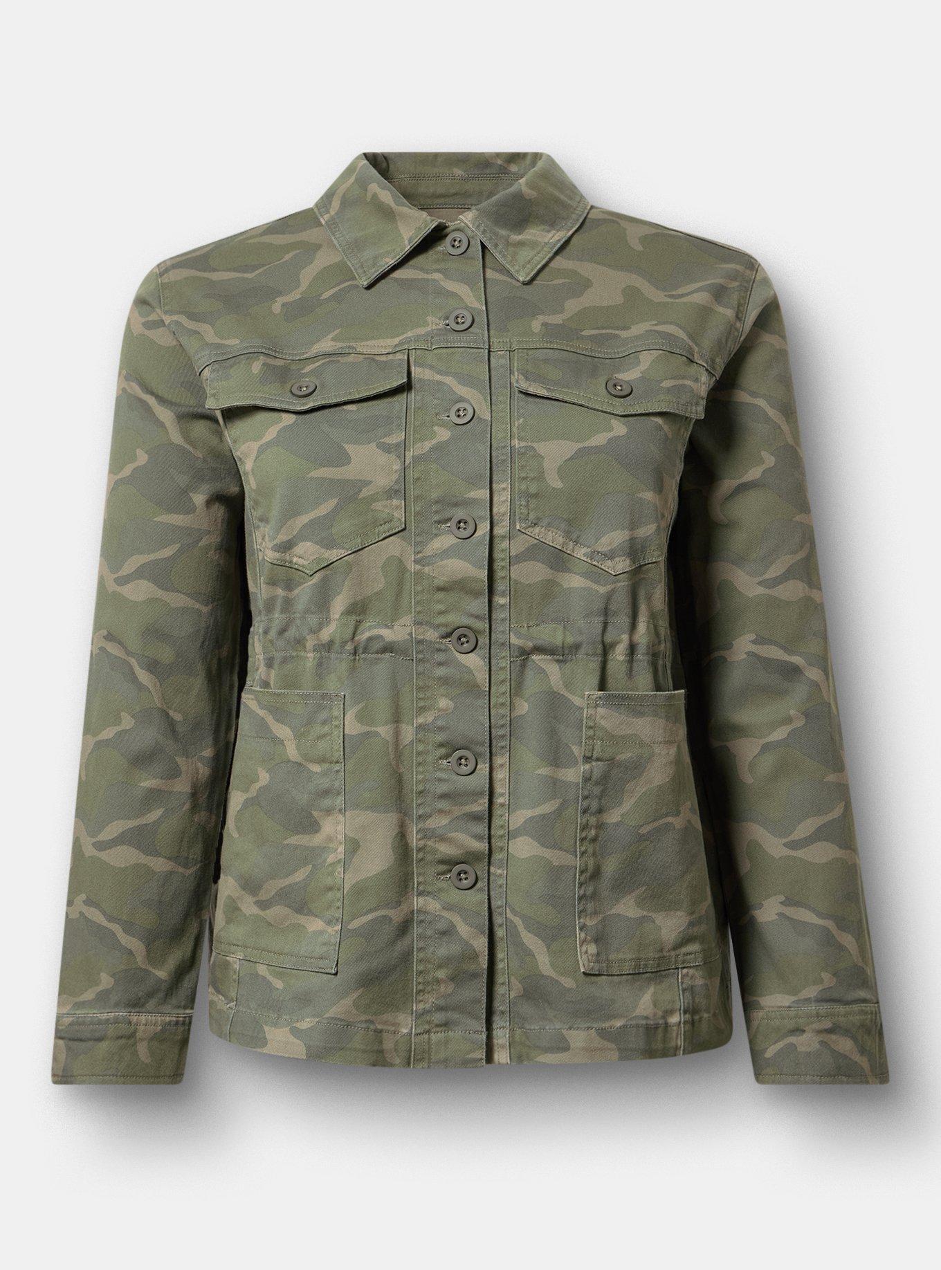 Twill Anorak Jacket, CAMO CADET, flat