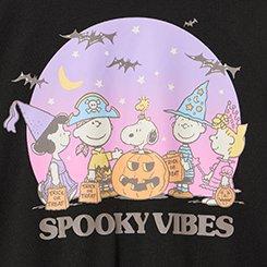 Peanuts Classic Cotton Crew Tee, SPOOKY VIBES PEANUTS DEEP BLACK, swatch