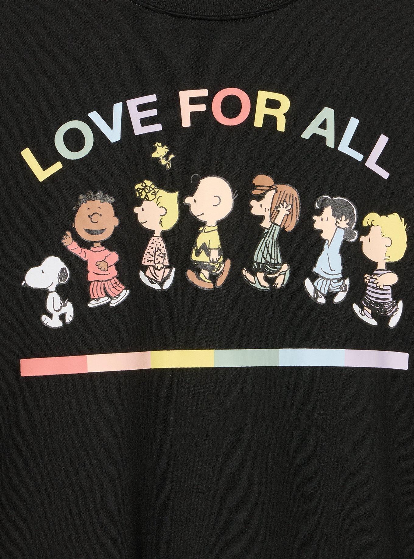 Peanuts Classic Cotton Crew Tee, LOVE FOR ALL PEANUTS DEEP BLACK, alternate