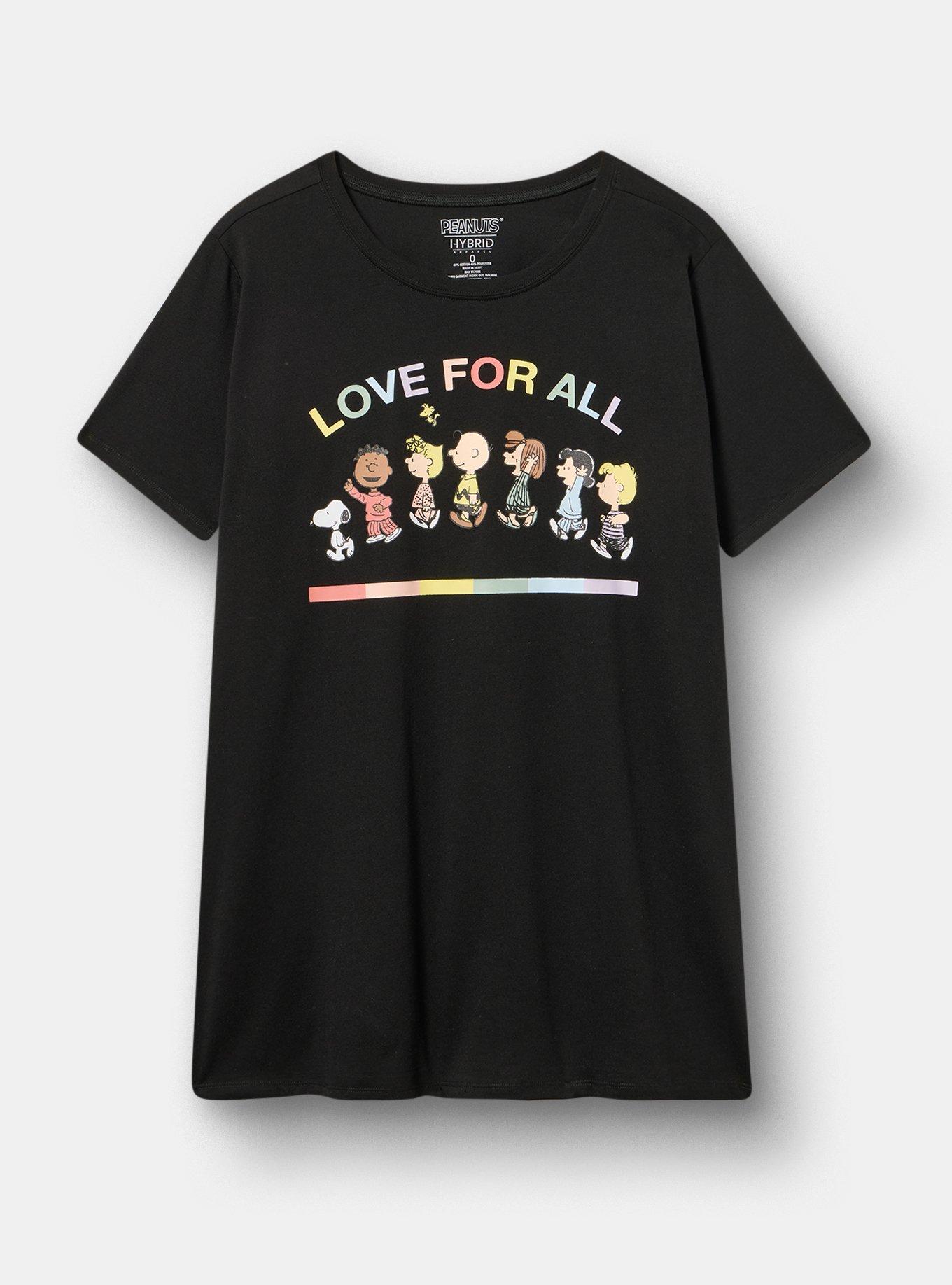 Peanuts Classic Cotton Crew Tee, LOVE FOR ALL PEANUTS DEEP BLACK, hi-res