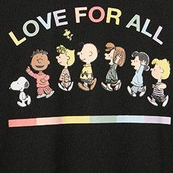 Peanuts Classic Cotton Crew Tee, LOVE FOR ALL PEANUTS DEEP BLACK, swatch