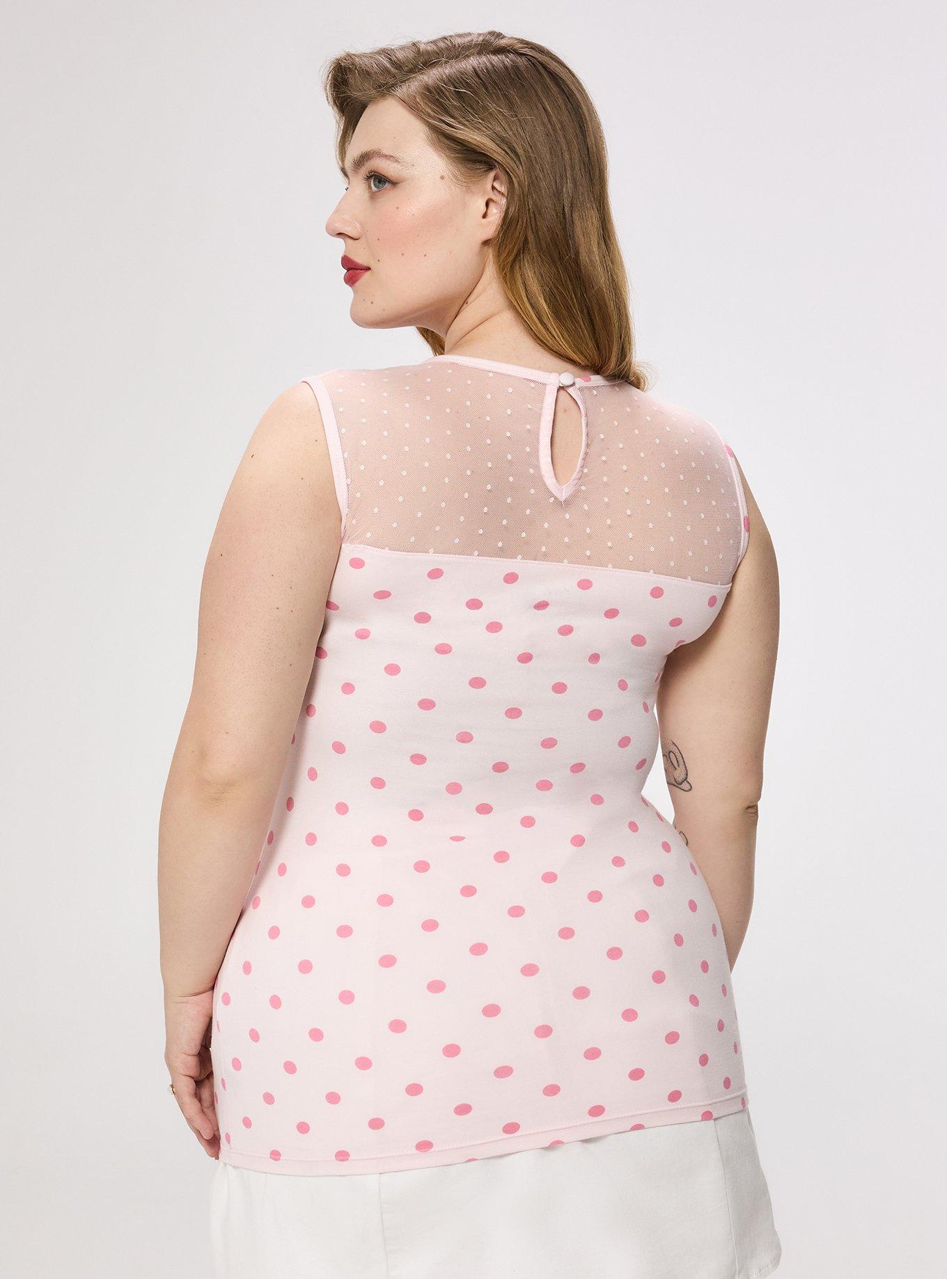 Retro Chic Foxy Mesh Sweetheart Tank, COMMIT DOT ICY PINK, alternate