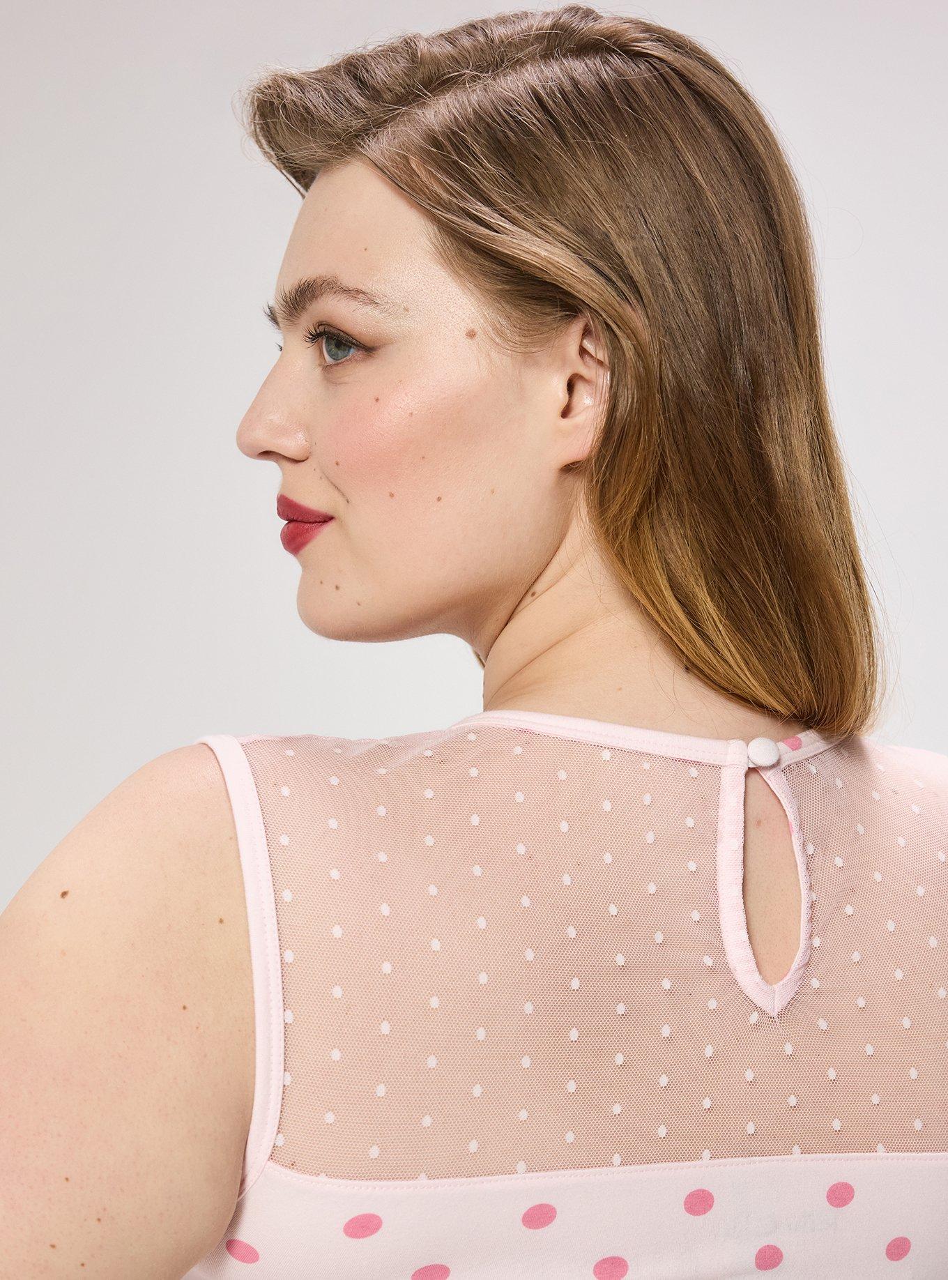 Retro Chic Foxy Mesh Sweetheart Tank, COMMIT DOT ICY PINK, alternate