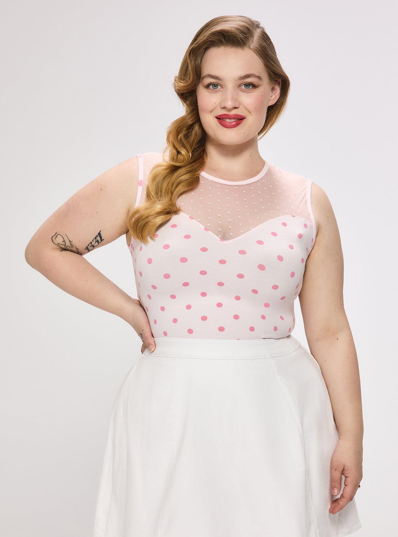 Retro Chic Foxy Mesh Sweetheart Tank, COMMIT DOT ICY PINK, alternate