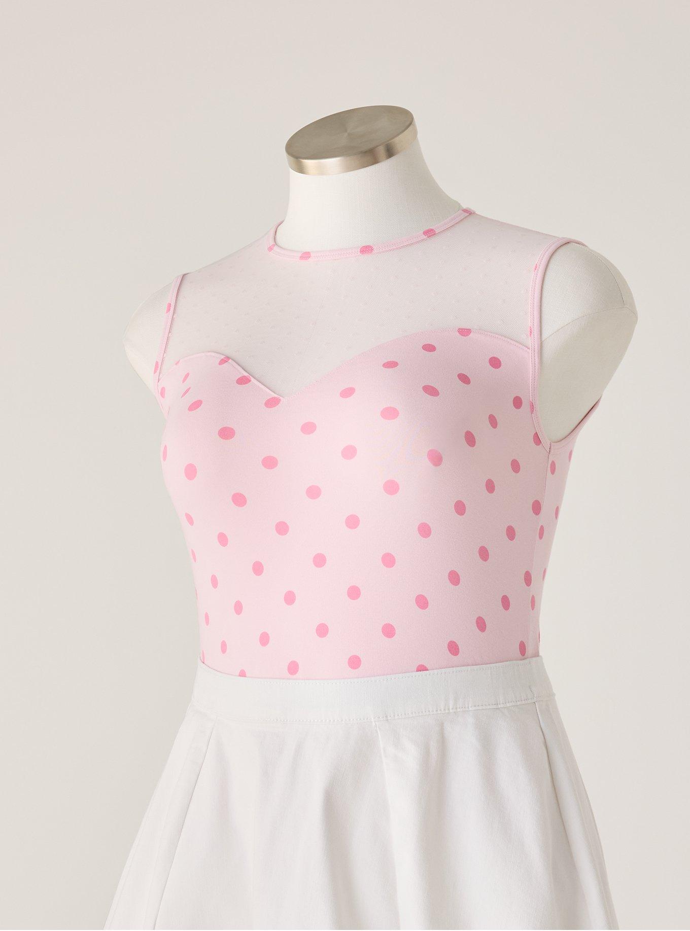 Retro Chic Foxy Mesh Sweetheart Tank, COMMIT DOT ICY PINK, flat