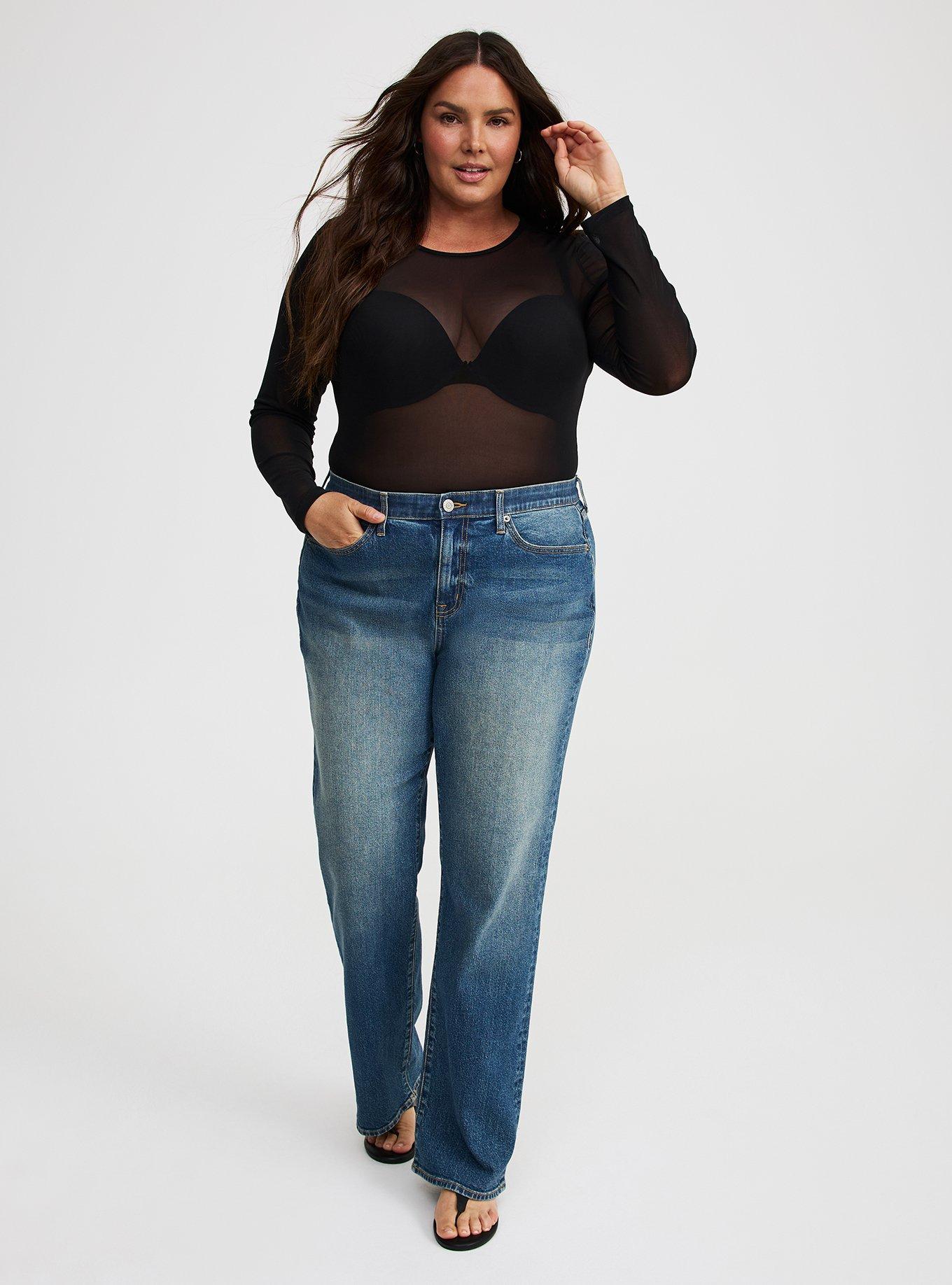 Mesh Crew Long-Sleeve Top