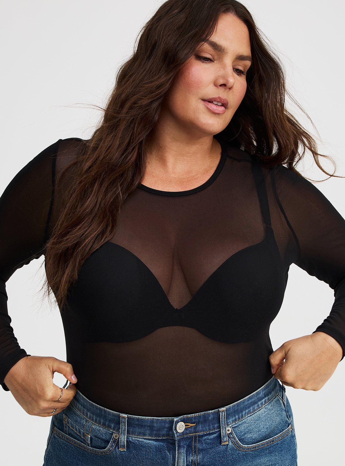 Mesh Crew Long-Sleeve Top