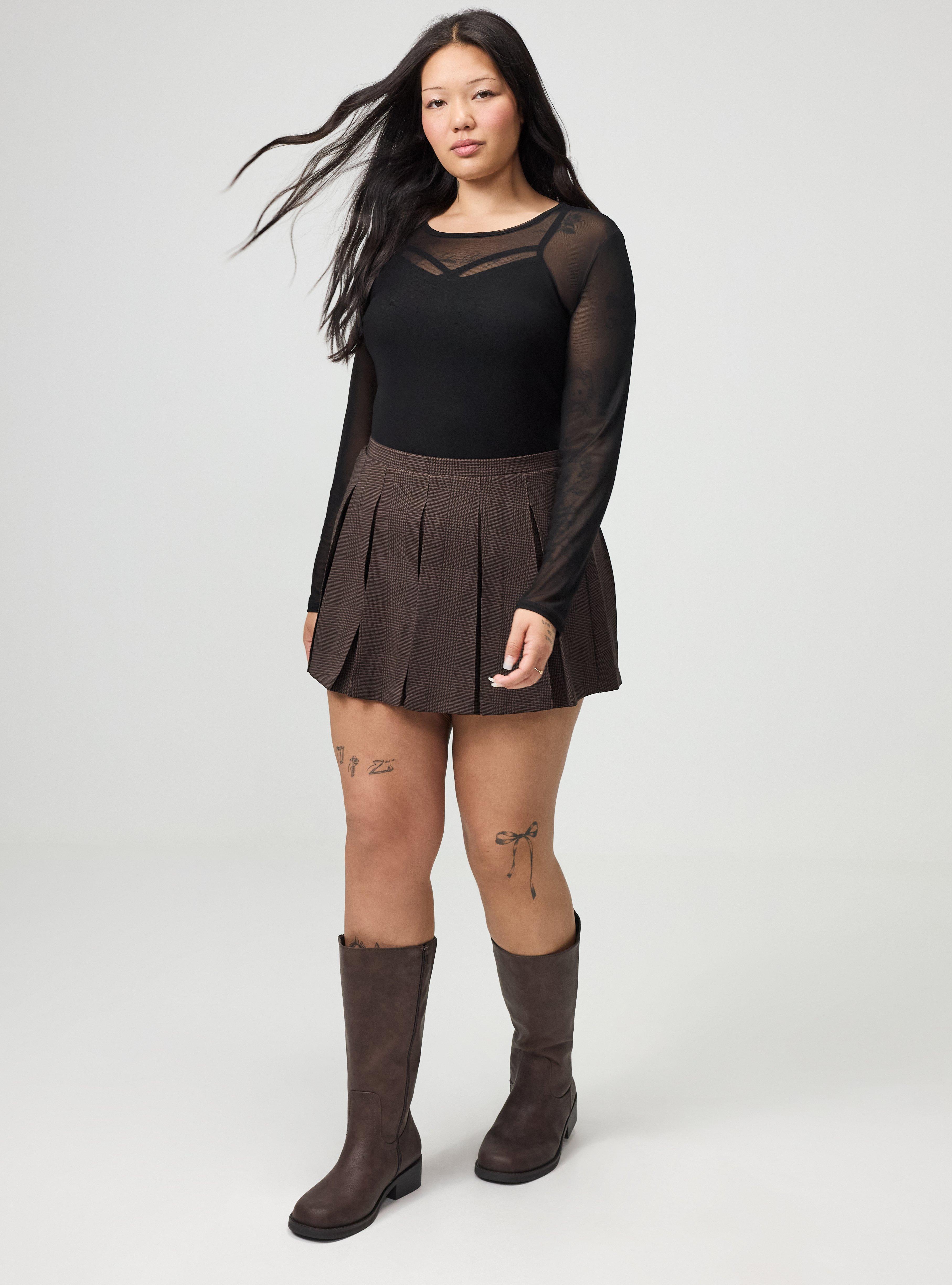 Mesh Crew Long-Sleeve Top, DEEP BLACK, alternate