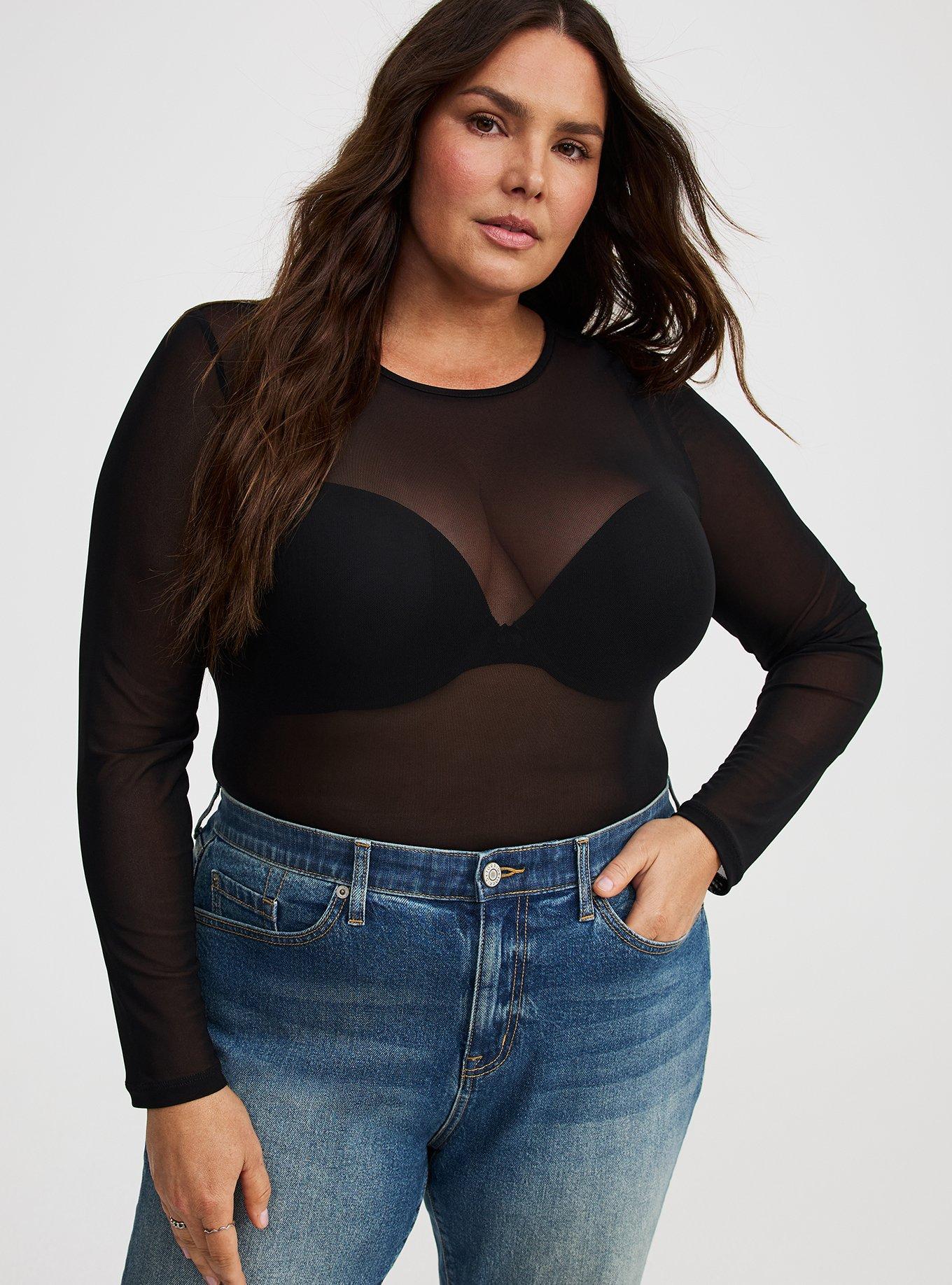 Mesh Crew Long-Sleeve Top