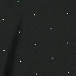 Mesh Crew Neck Long Sleeve Top, BLACK RHINESTONE, swatch