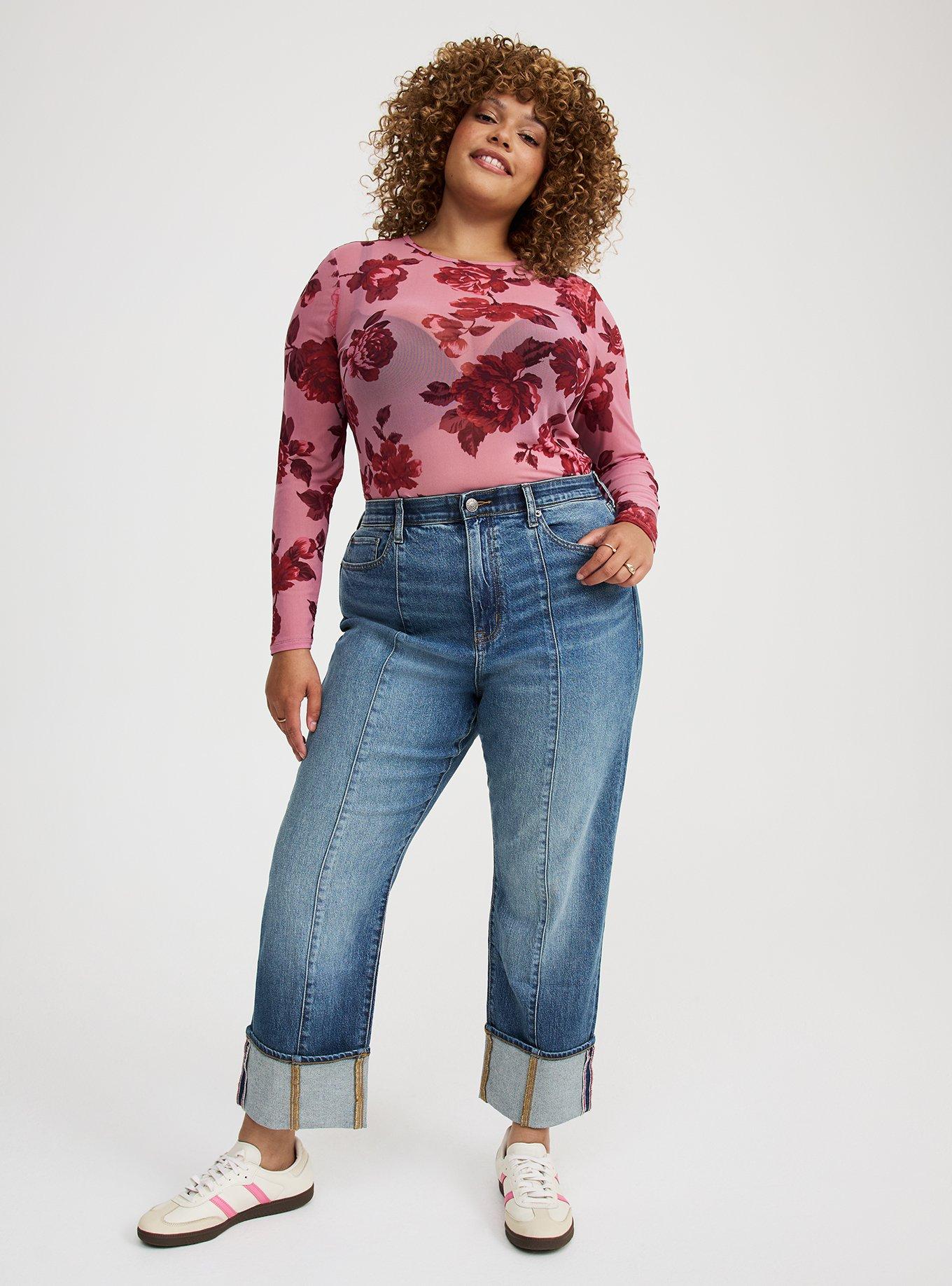 Mesh Crew Long-Sleeve Top